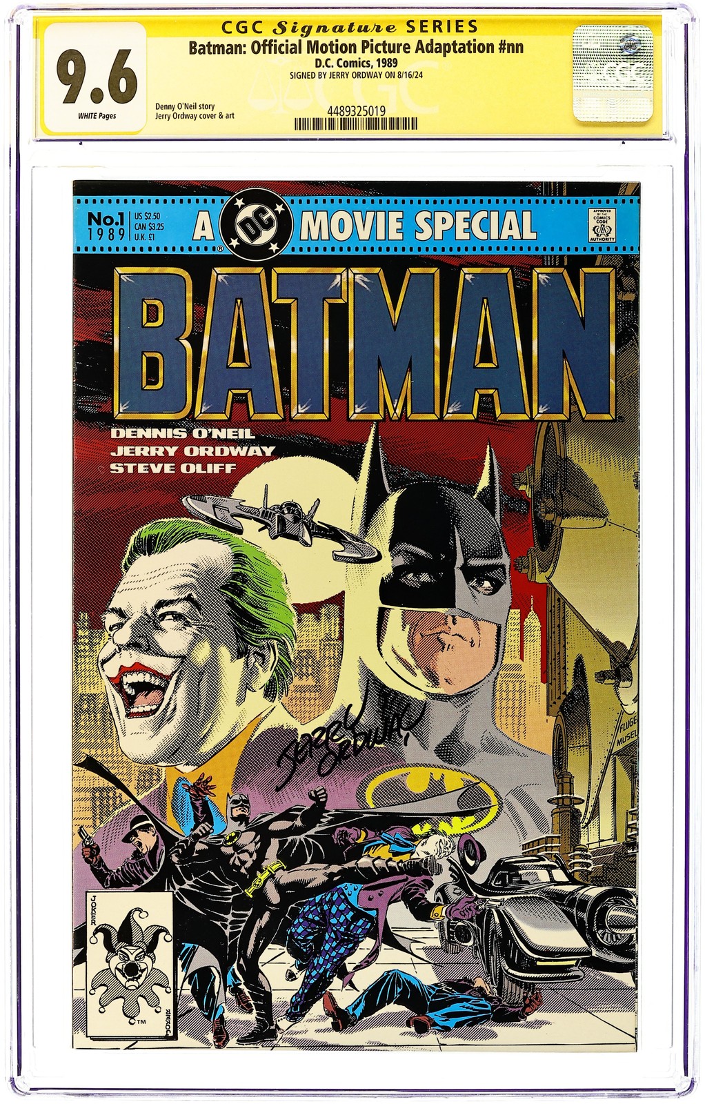 Batman Movie 1B.D CGC 9.6 SS Ordway 1989 4489325019