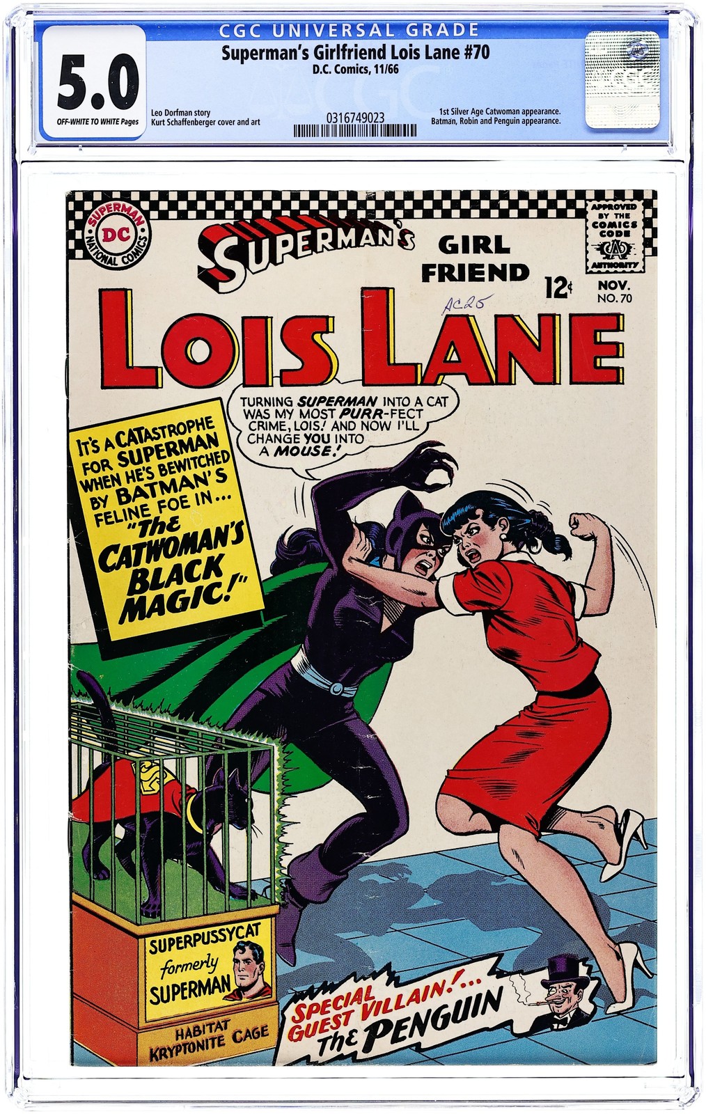 Superman's Girlfriend Lois Lane #70 CGC 5.0 1966 0316749023 1st SA app. Catwoman