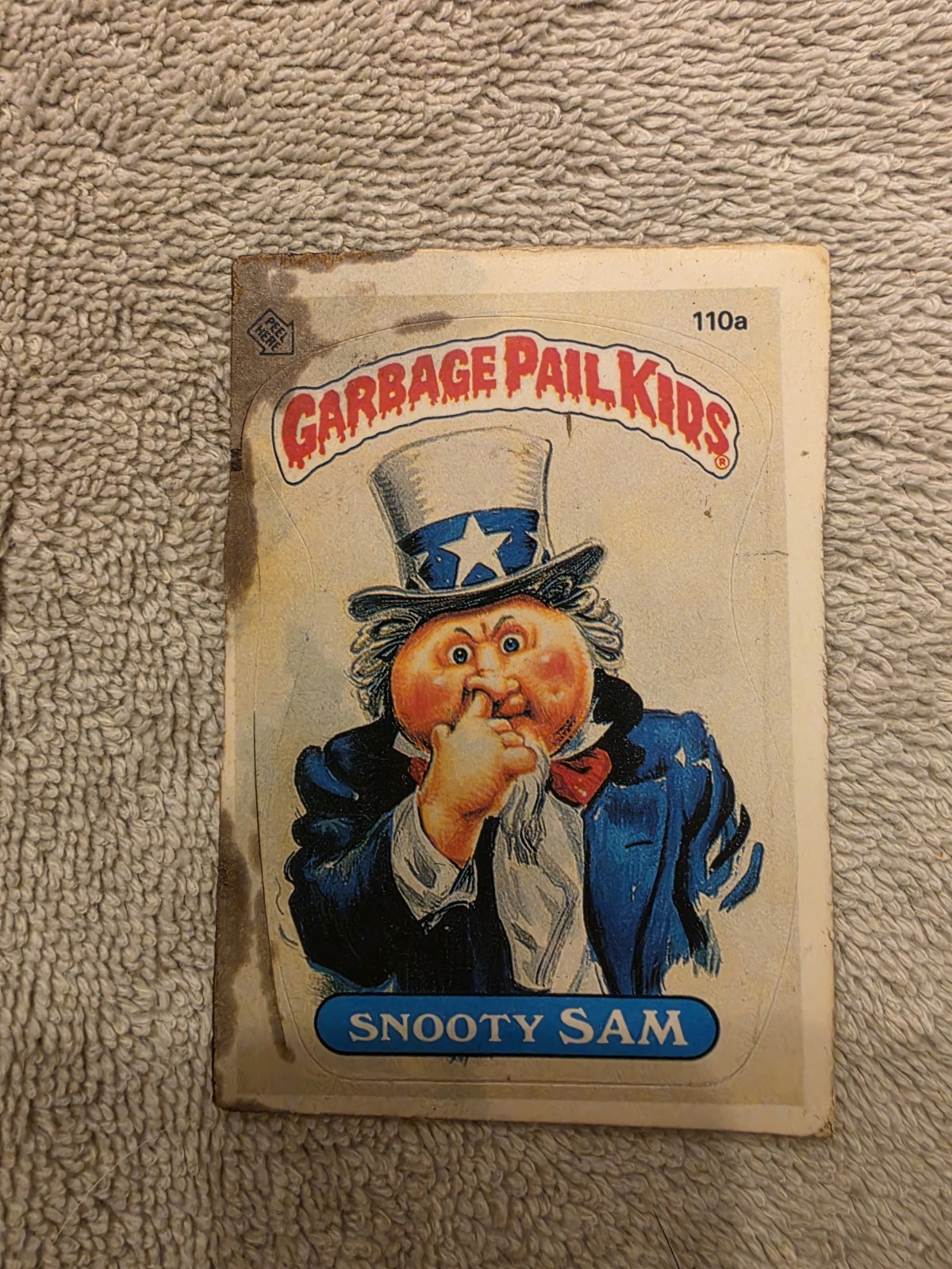 1986 Topps Garbage Pail Kids #110a Snooty Sam Series 3 Vintage Card