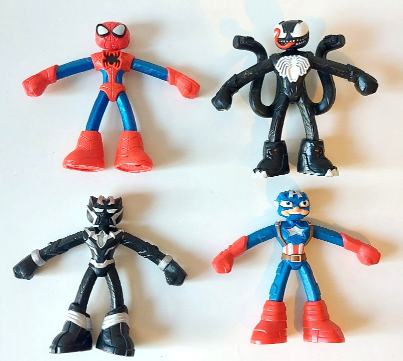PLAY DOH MARVEL HERO MINI FIGURES VENOM SPIDER-MAN CAPTAIN AMERICA BLACK PANTHER