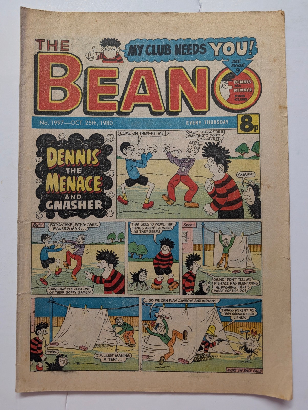 Beano Comic No 1997, October 25th 1980.