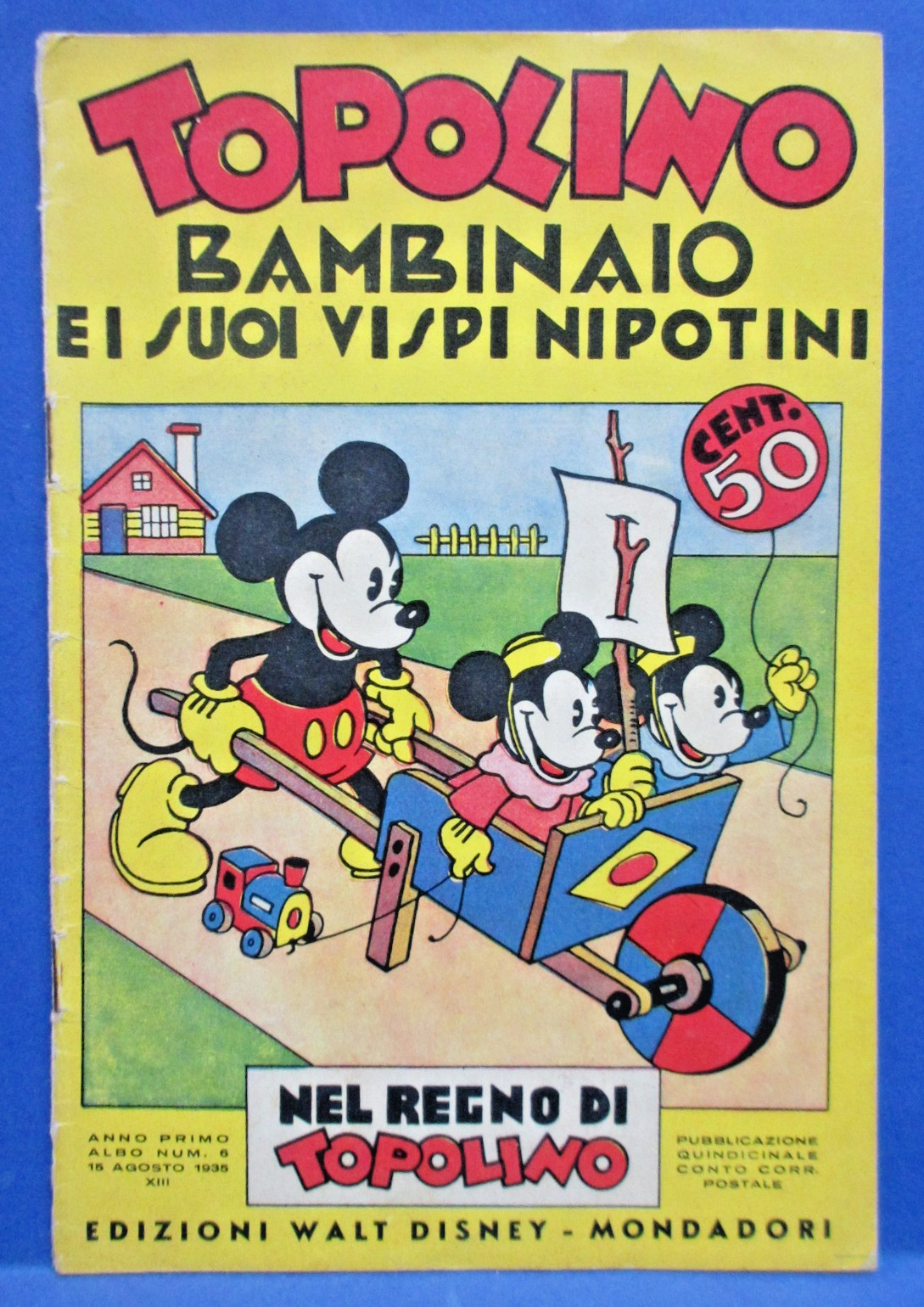 TOPOLINO BAMBINAIO Nel Regno di Topolino 6 DISNEY MONDADORI 1935 ottimo !!
