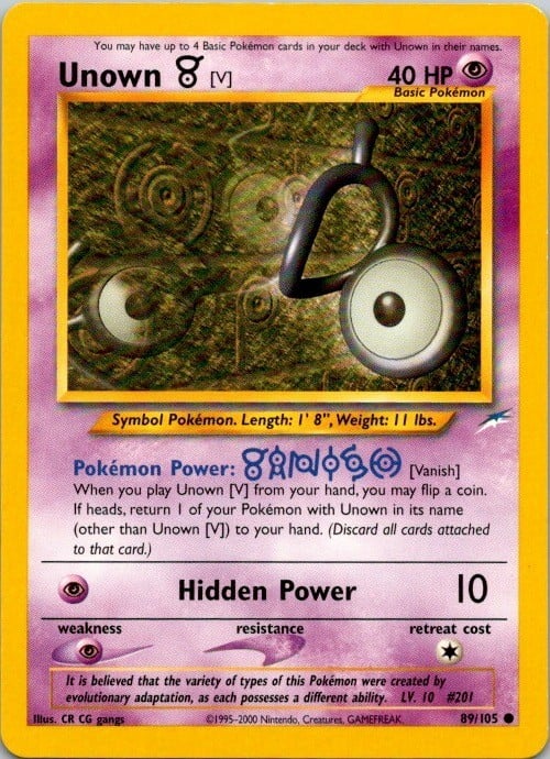 Unown [V] 89/105 Neo Destiny Regolare