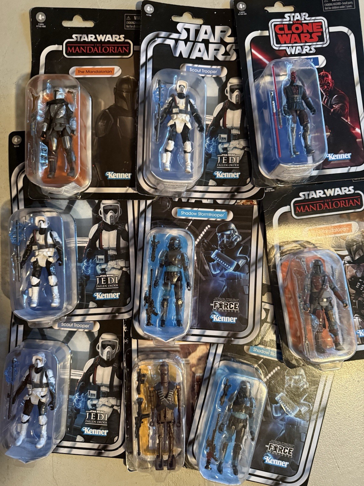 Star Wars serie nera, il soldato vintage e il mandaloriano lotto di otto