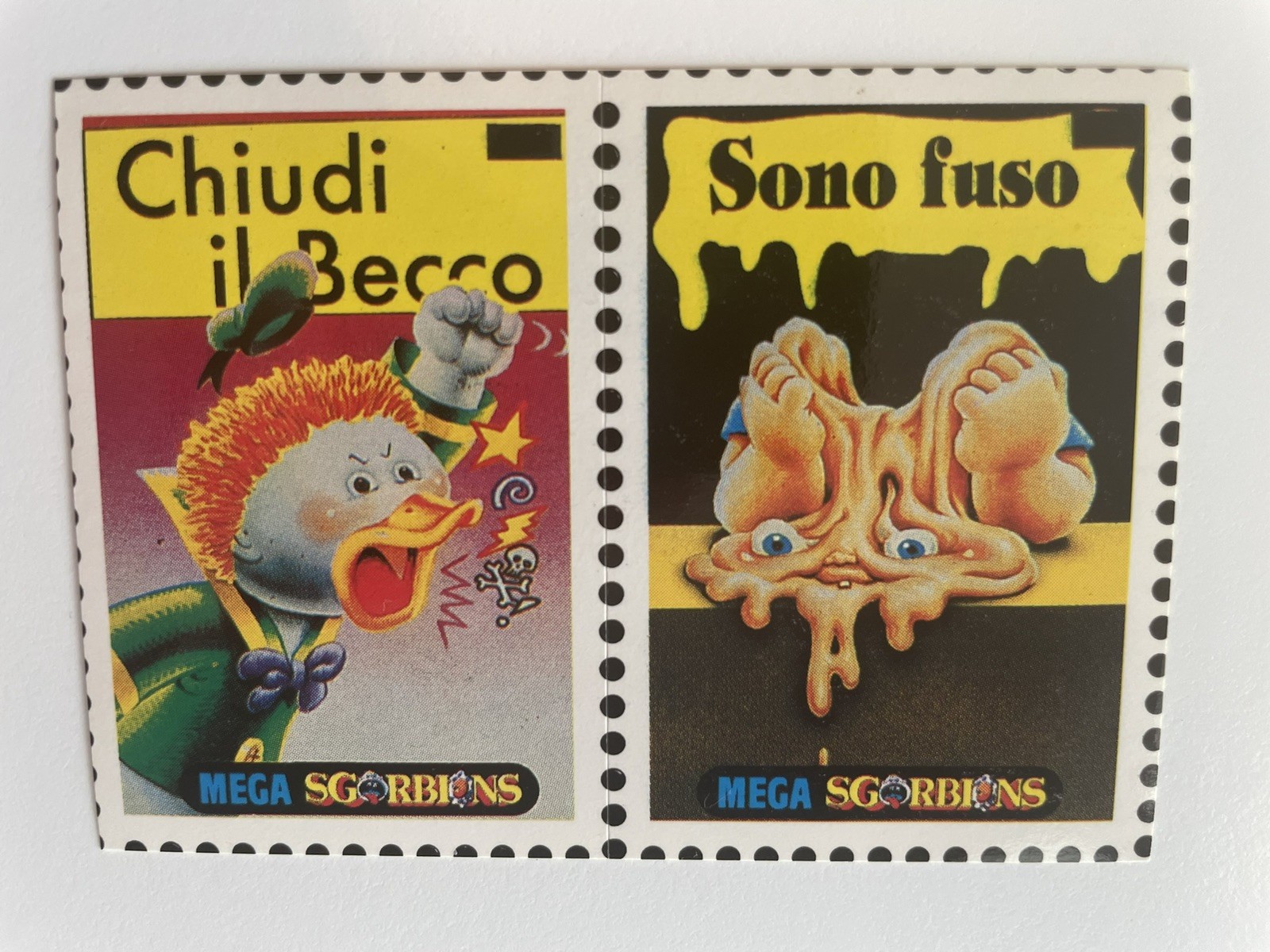 1990 Mitici Sgorbions Mack Quack / Meltin' Milton secchio spazzatura italiano bambini