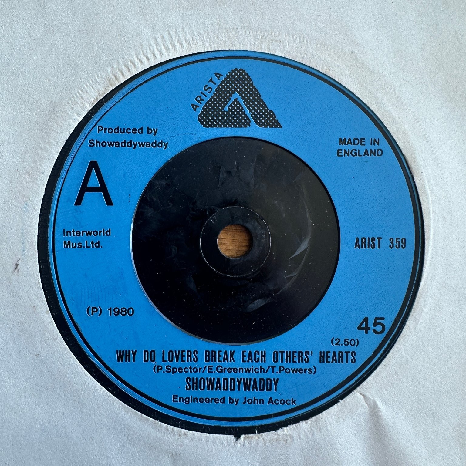 Showaddywaddy - Why Do Lovers Break Hearts 7" Record 1980 Arista Rock 45 RPM