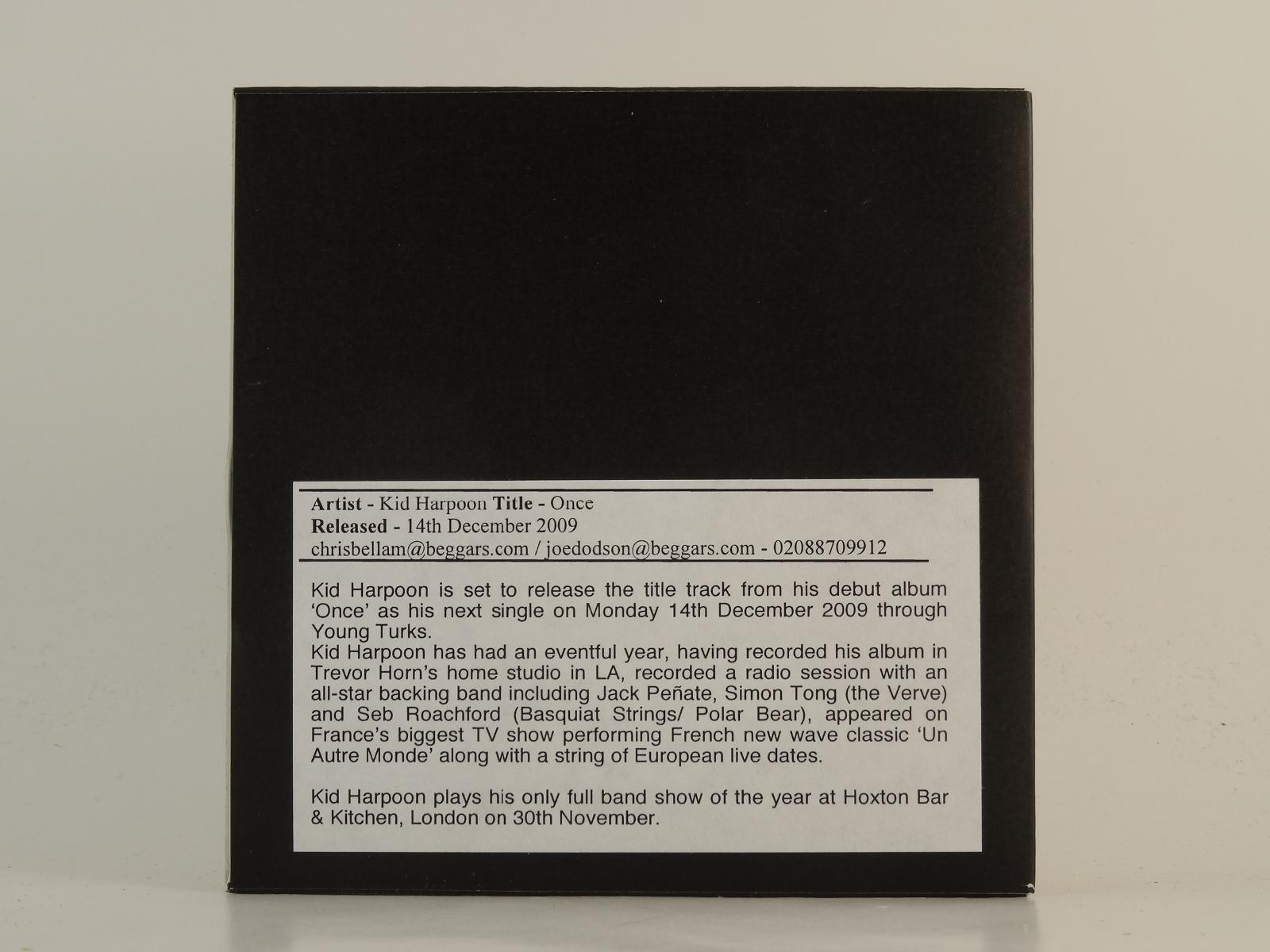 KID HARPOON ONCE (H1) 1 Track Promo CD Single including Card Sleeve YOUNG TURKS