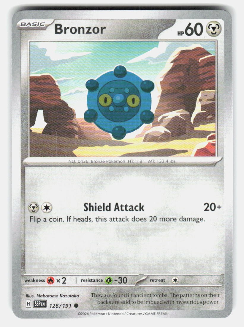 Pokemon TCG Bronzor Surging Sparks 126/191 Common NM