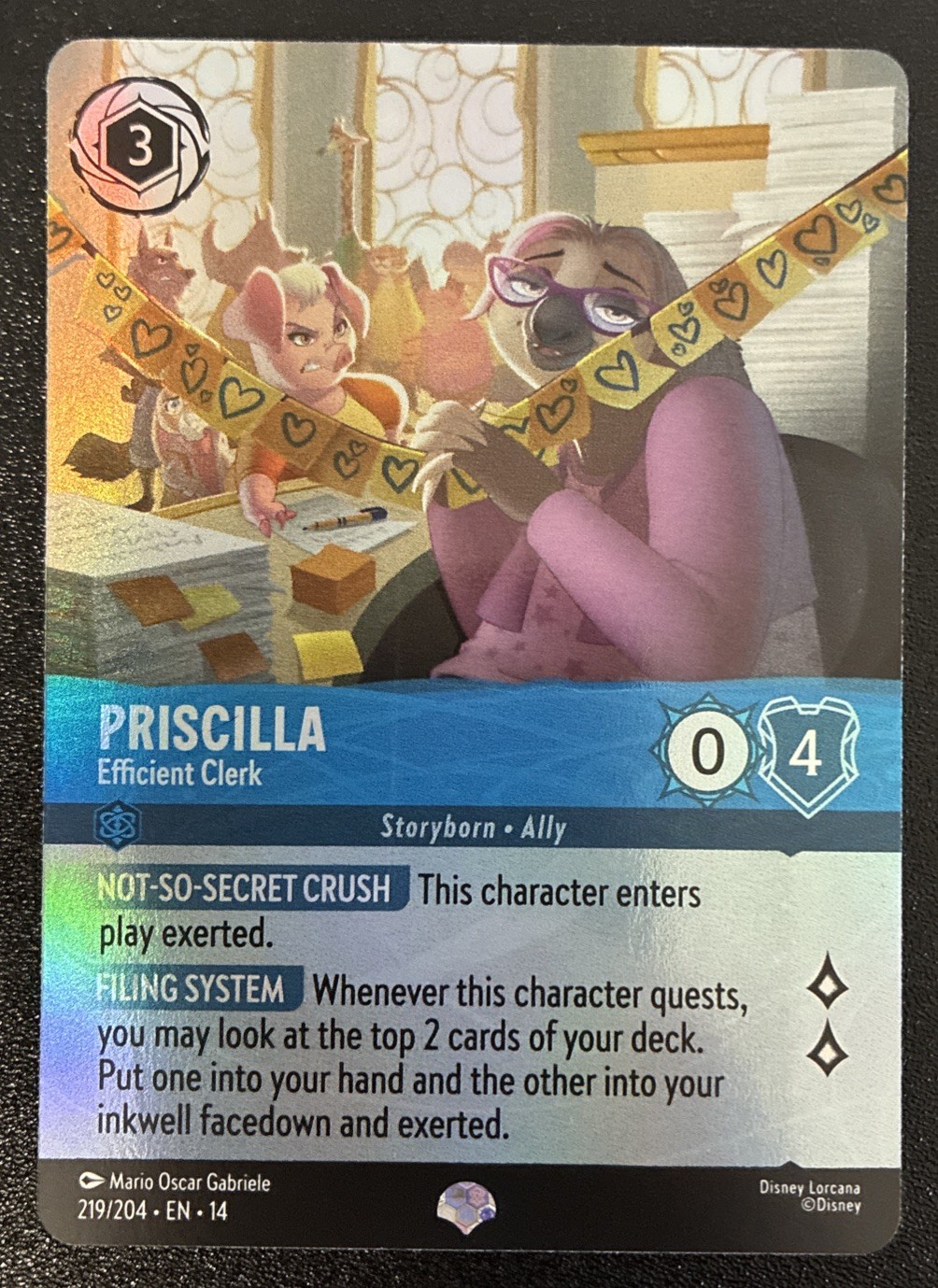 Priscilla - Efficient Clerk (Epic) 219/204 Epic Hyperia City Lorcana Holo