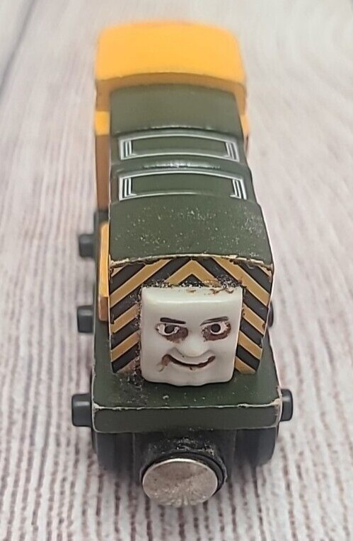 Vintage Thomas & Friends Sodor Ironworks Ferro 'Arry Treno Legno Verde Giallo 3"