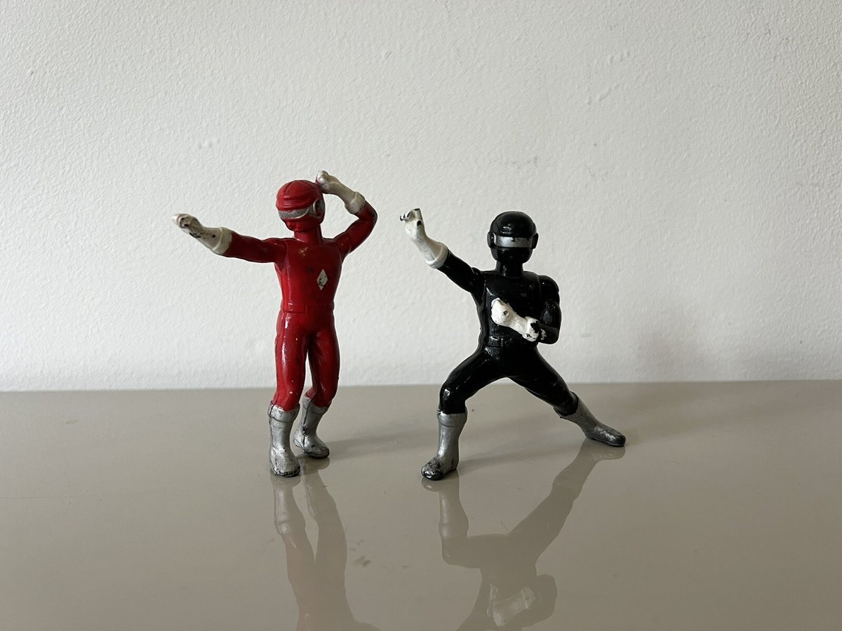 Vintage 2 x Set Japanese style RANGERS 3.5" Collectible PVC Figurines