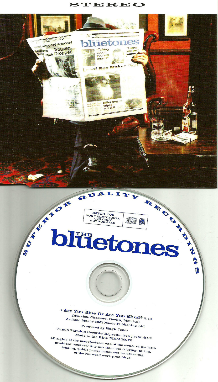 BLUETONES Are you blue are you blind ULTRA RARE 1996 UK PROMO DJ CD single MINT