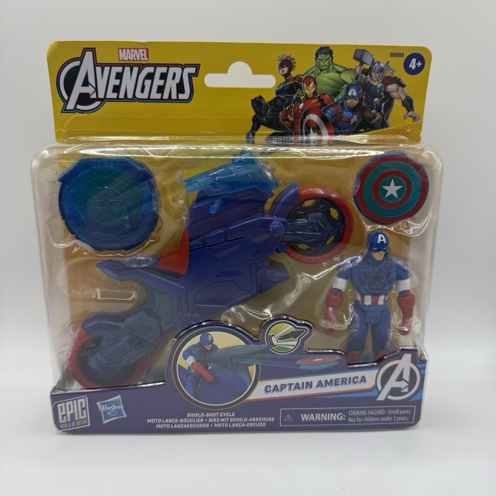 Marvel Avengers Captain America Shield Shot Cycle Bike Figure Hasbro New