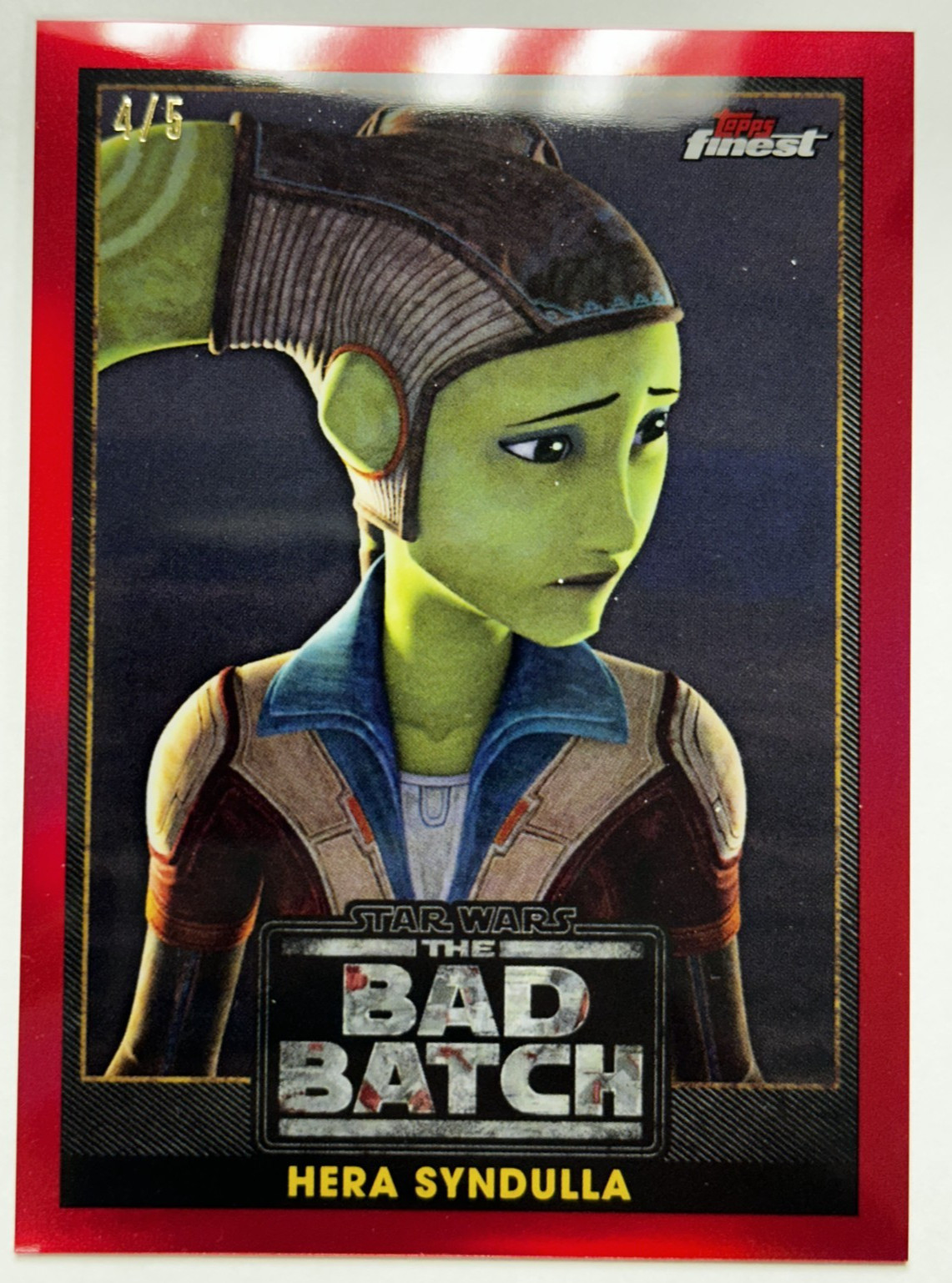 2022 Topps Star Wars Finest Hera Syndulla rifrattore rosso /5 lotto difettoso
