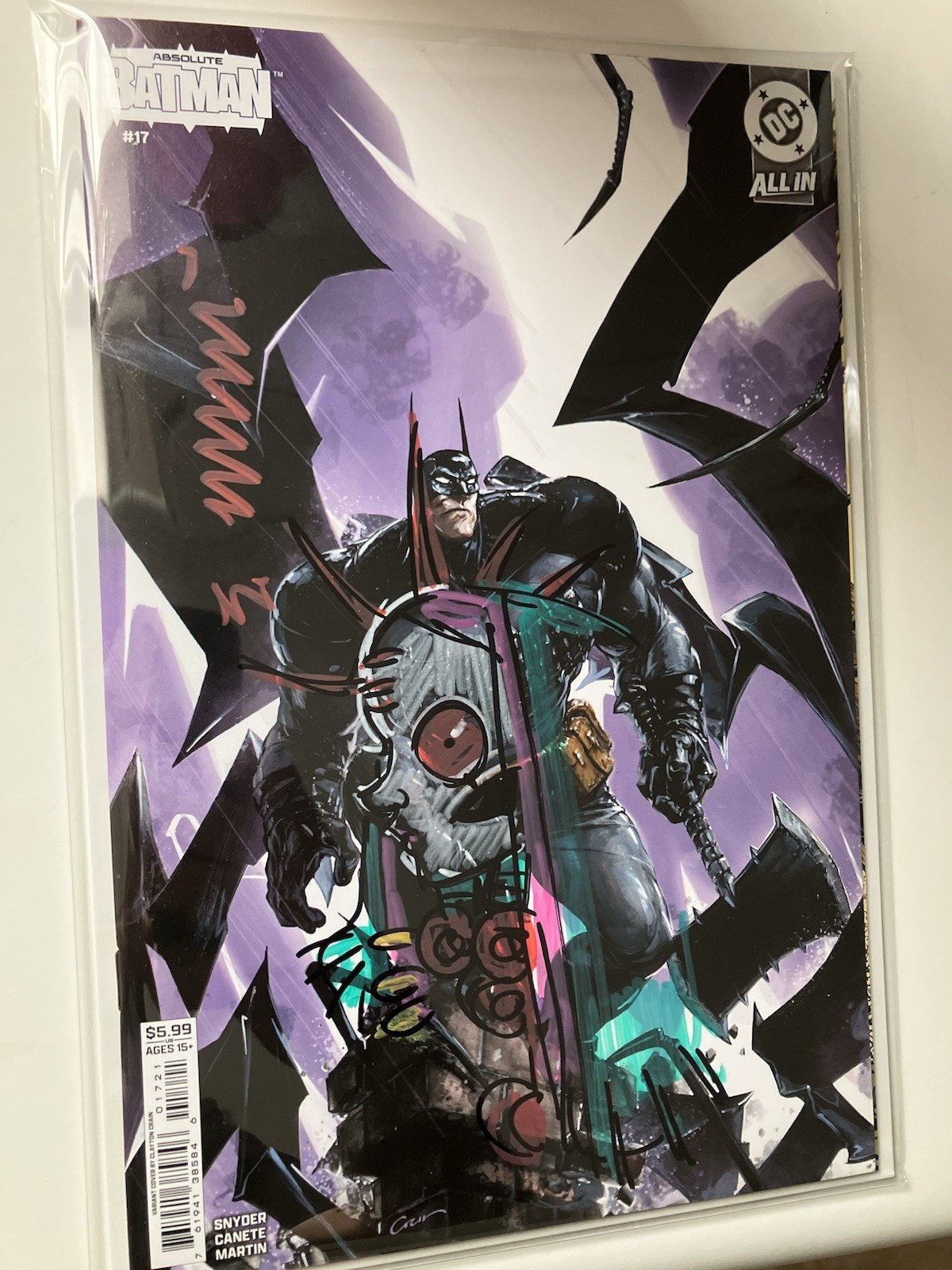 Absolute Batman #17 Signed and Remarque Canate   DC Comics