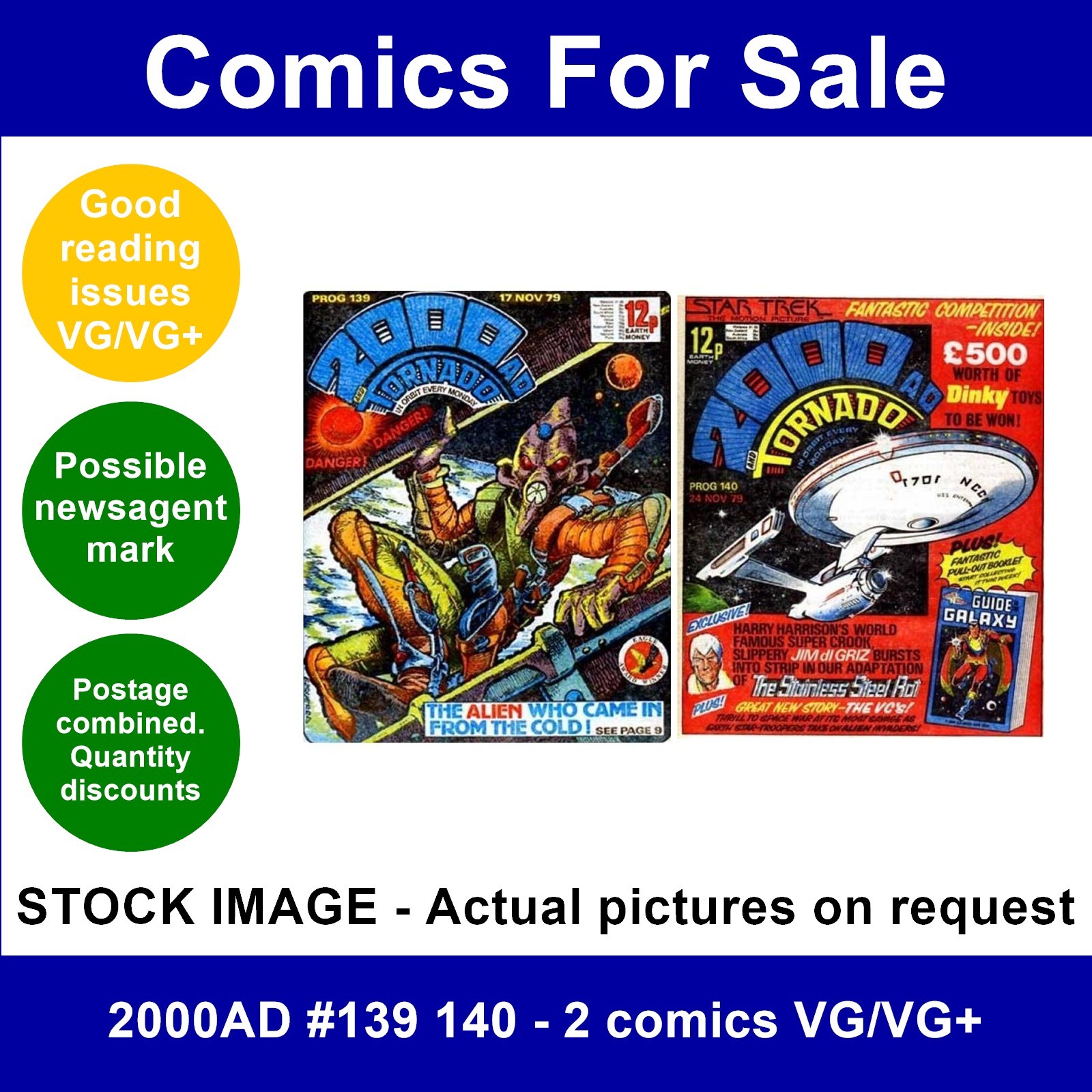 2000AD #139 140 - 2 comics VG/VG+