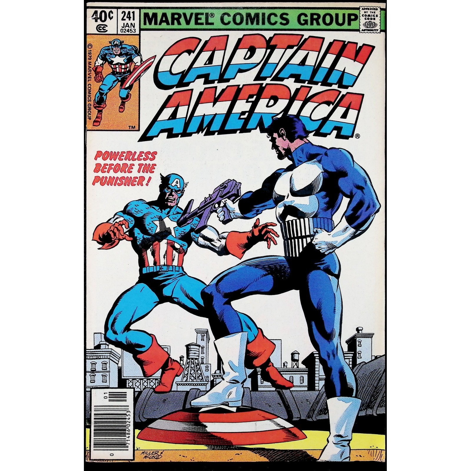 Captain America #241 Newsstand 1980 Marvel comic book 1st Punisher Battle