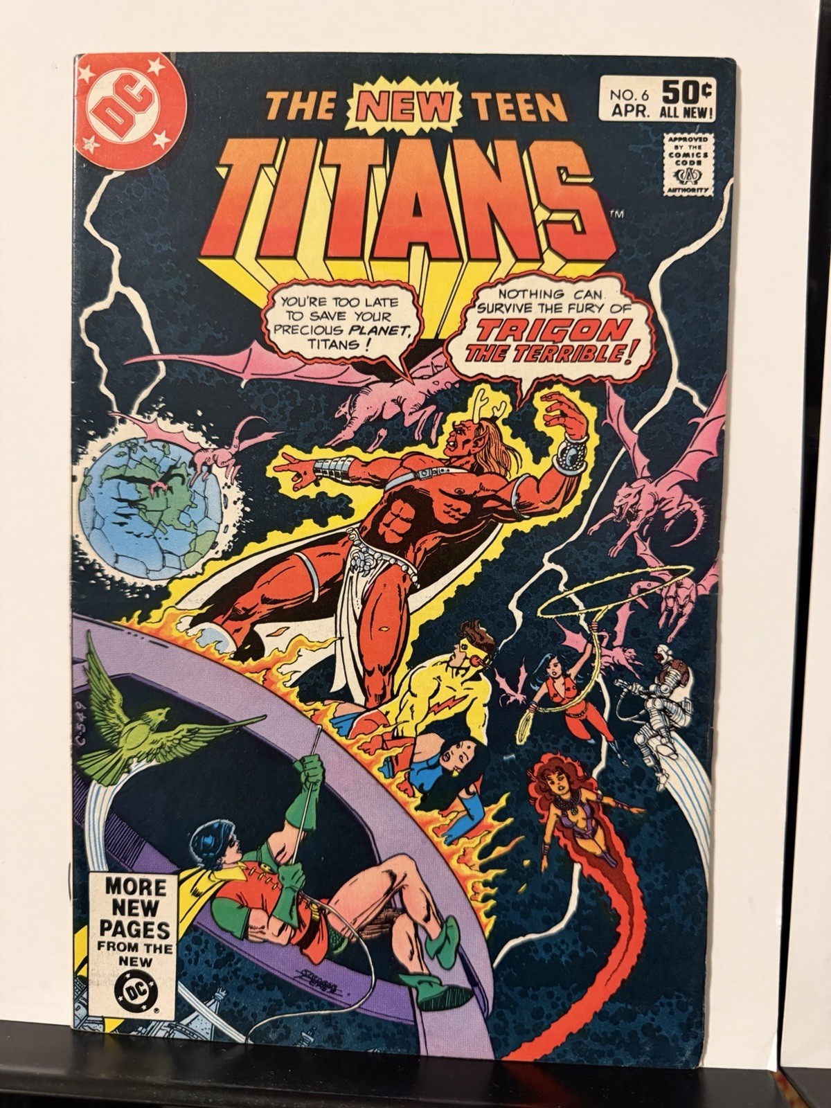 New Teen Titans #6 (1981) DC Trigon Finale Perez Direct Edition FN- 5.5