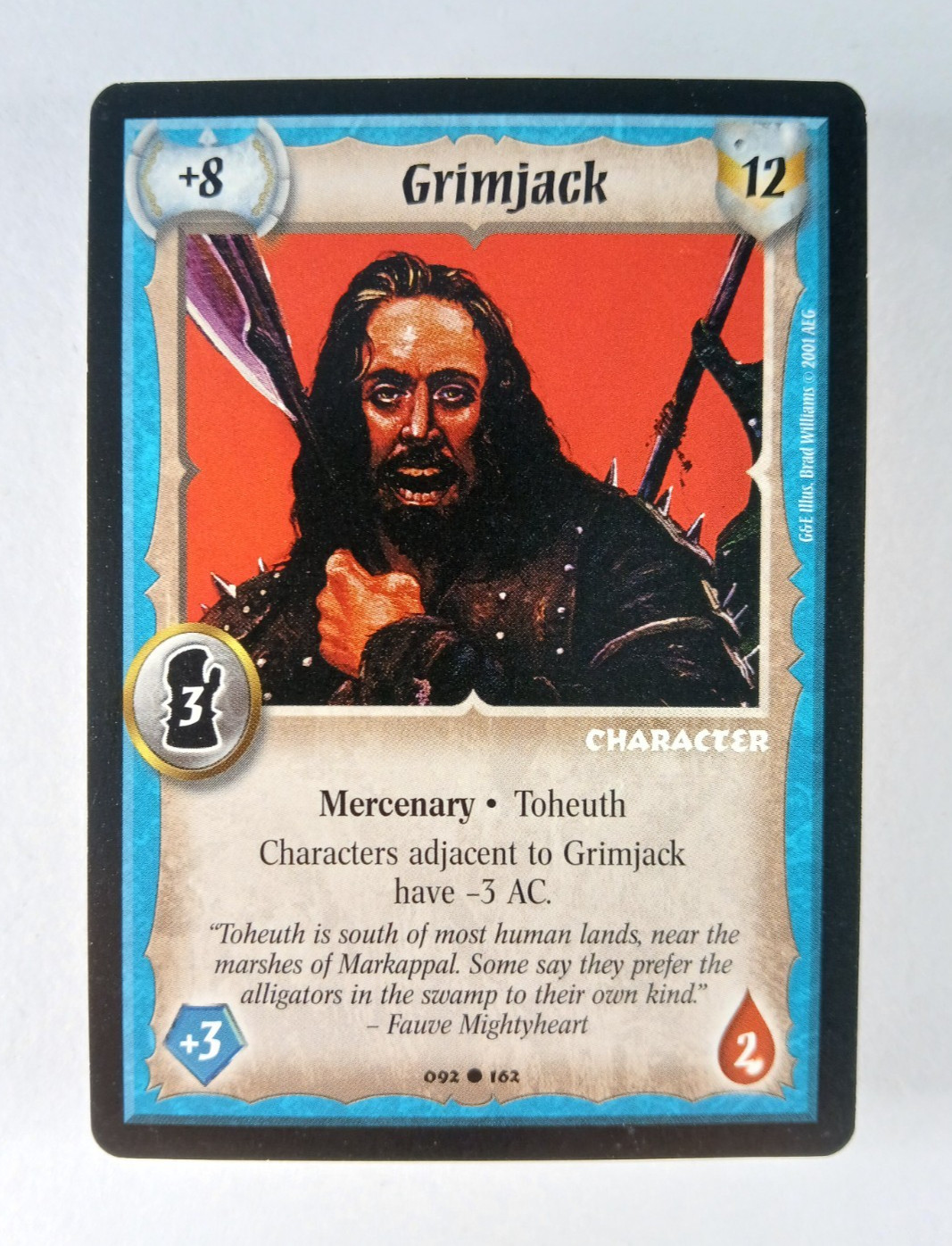Grimjack #092 / 162, Bene e Male, Warlord CCG card (2001 AEG) & Saga Storm