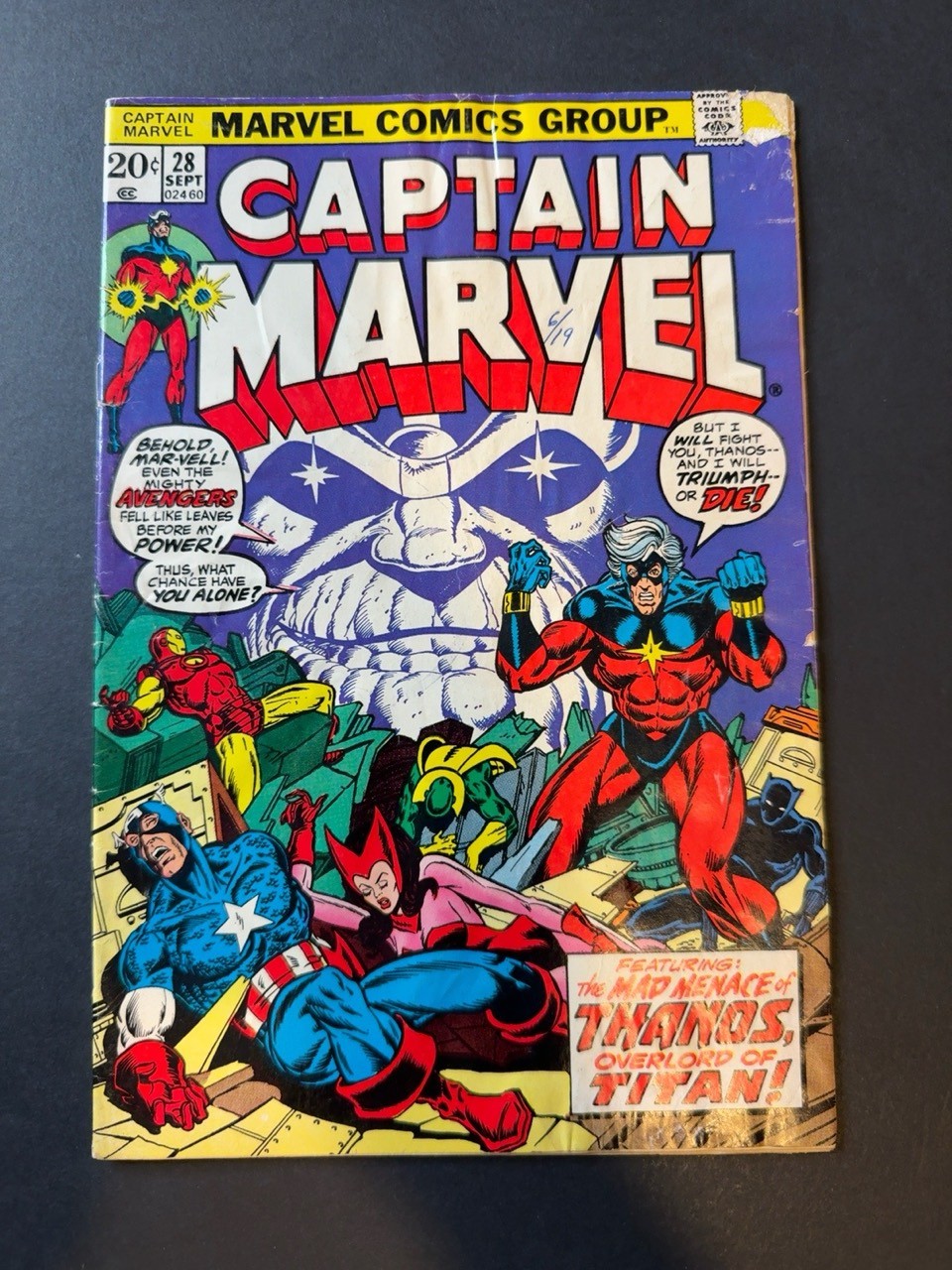 Captain Marvel #28 1973 Jim Starlin Pablo Marcos Gaspar Saladino 3.0