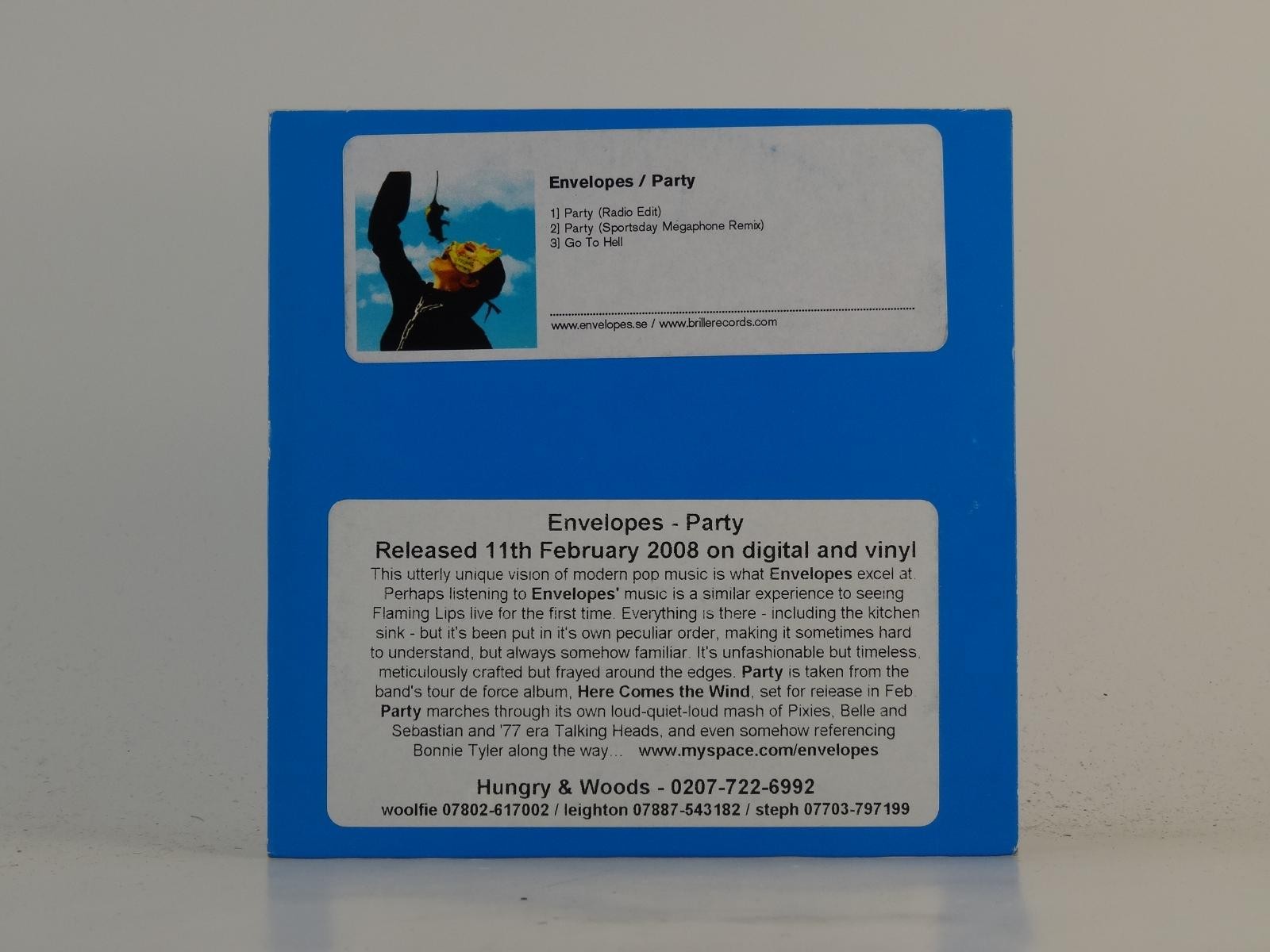 ENVELOPES PARTY (BLUE) (H1) 3 Track Promo CD Single including Card Sleeve BRILLE