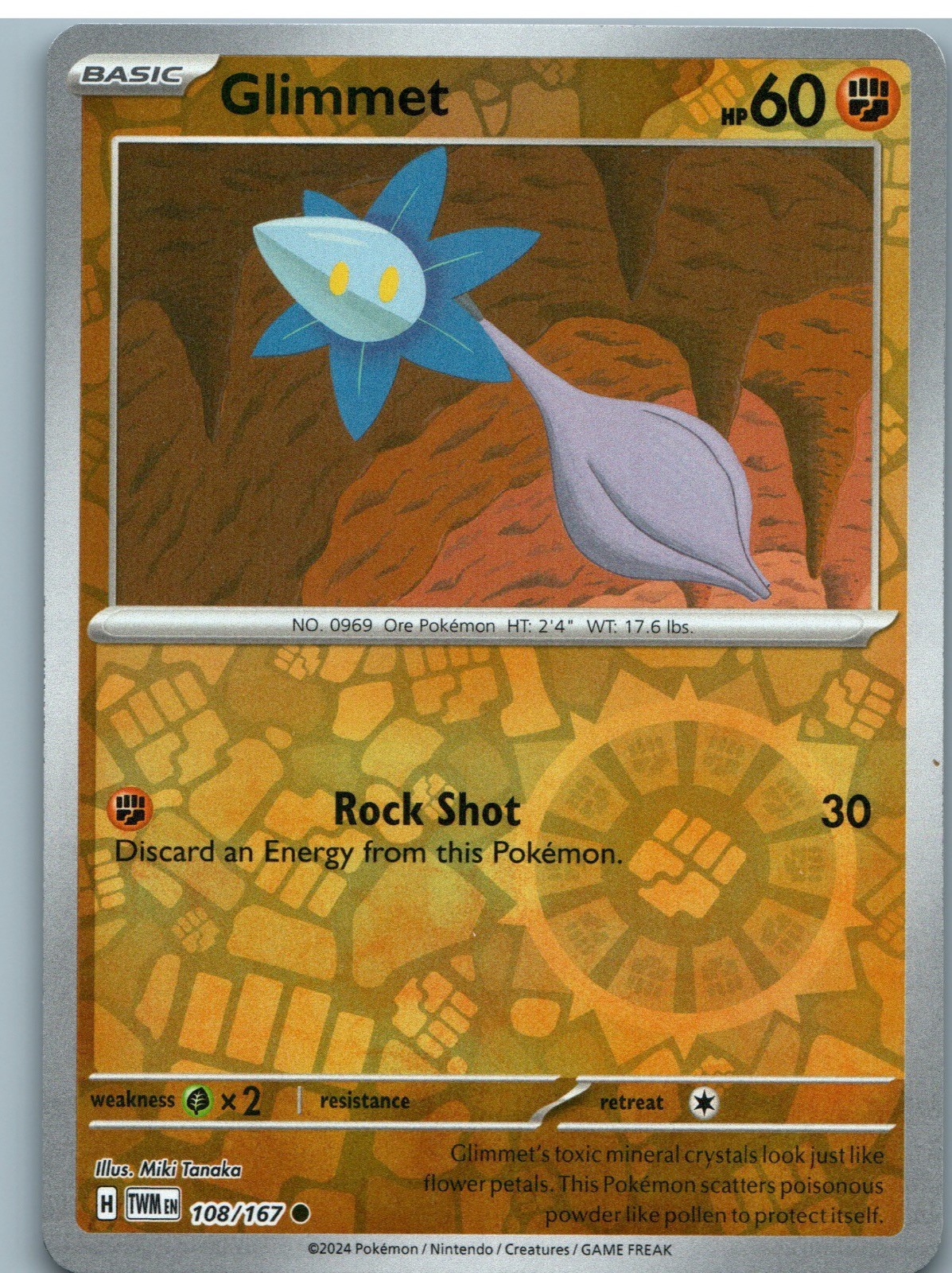 Glimmet 108/167 Maschera Crepuscolare Comune Pokemon Reverse Holo Near Mint