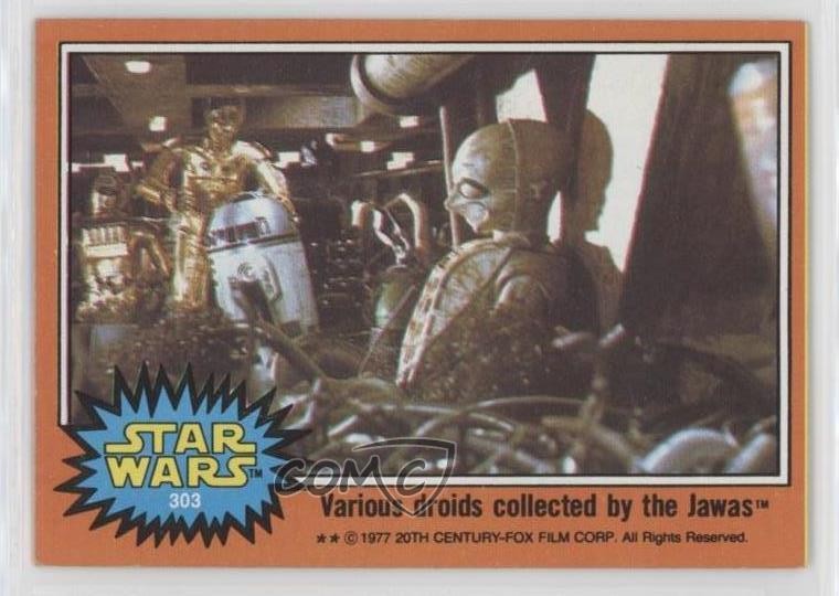 1977 Topps Star Wars Various Droids Collected By the Jawas #303 2b4