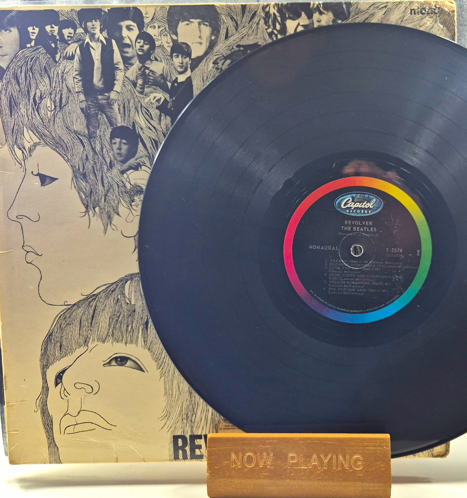The Beatles Revolver LP 1966 Canada Mono Capitol T-2576 Rare Canadian Vinyl VG
