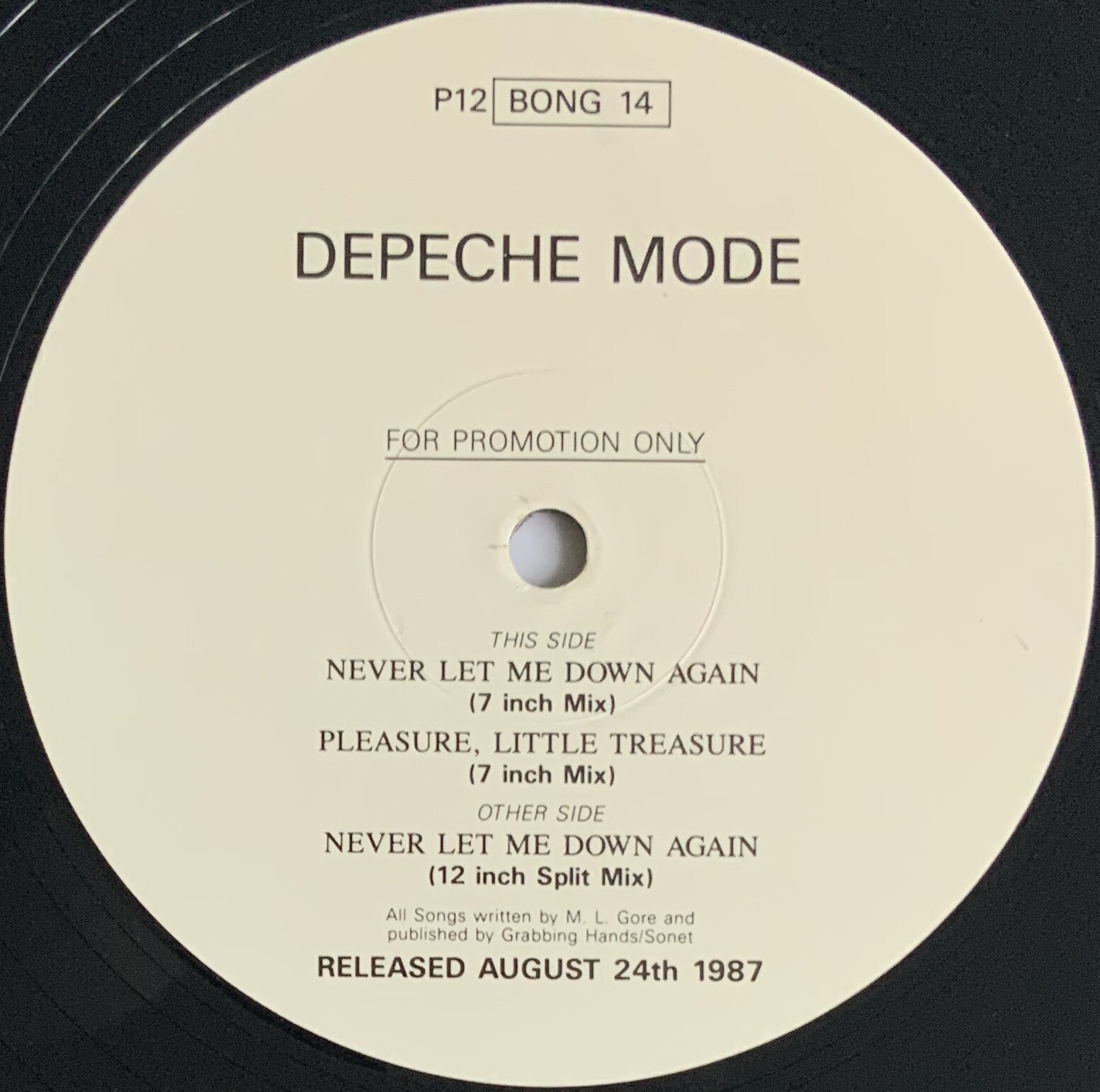 DEPECHE MODE -Never Let Me Down Again- Very Rare UK 12" Promo P12BONG14 (Vinyl)