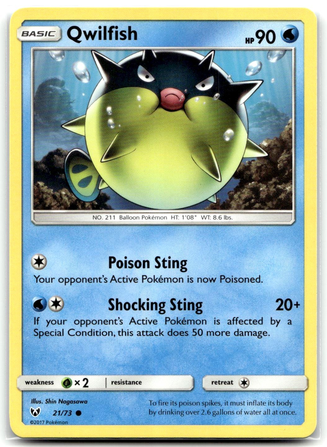 Qwilfish 21/73 Leggende Lucenti Pokemon Comune TCG NM
