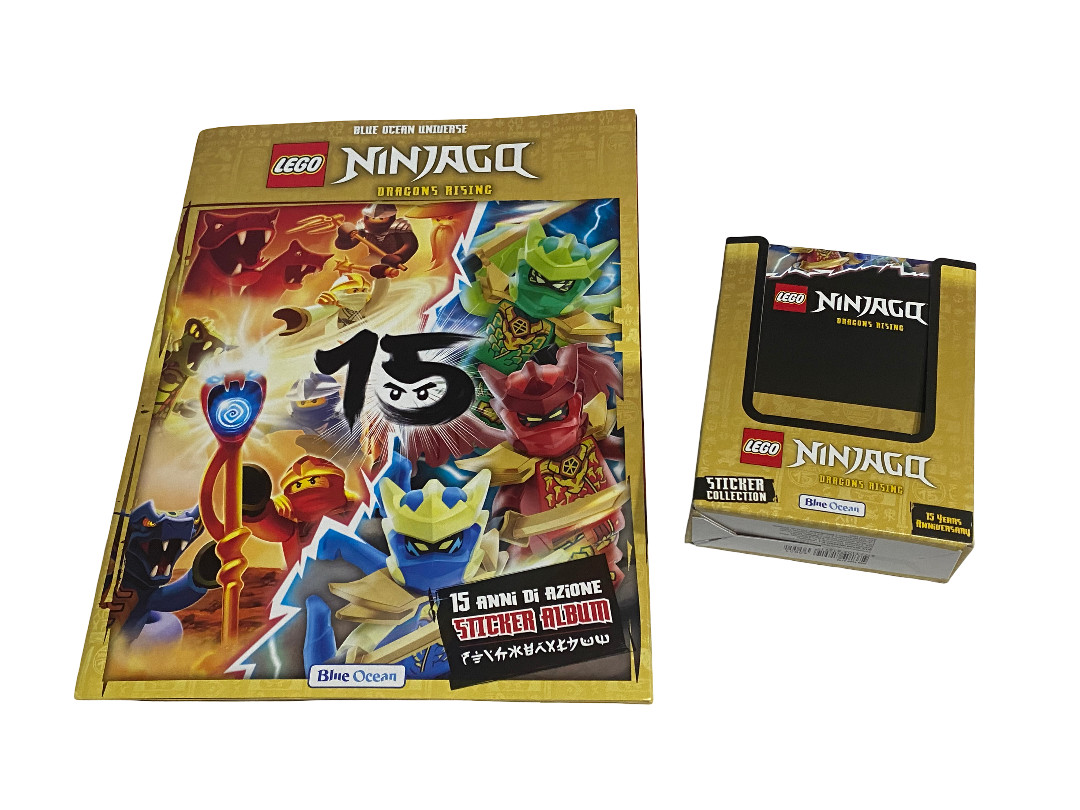 LEGO NINJAGO STICKER  ALBUM  15 ANNI DI AZIONE + BOX 24