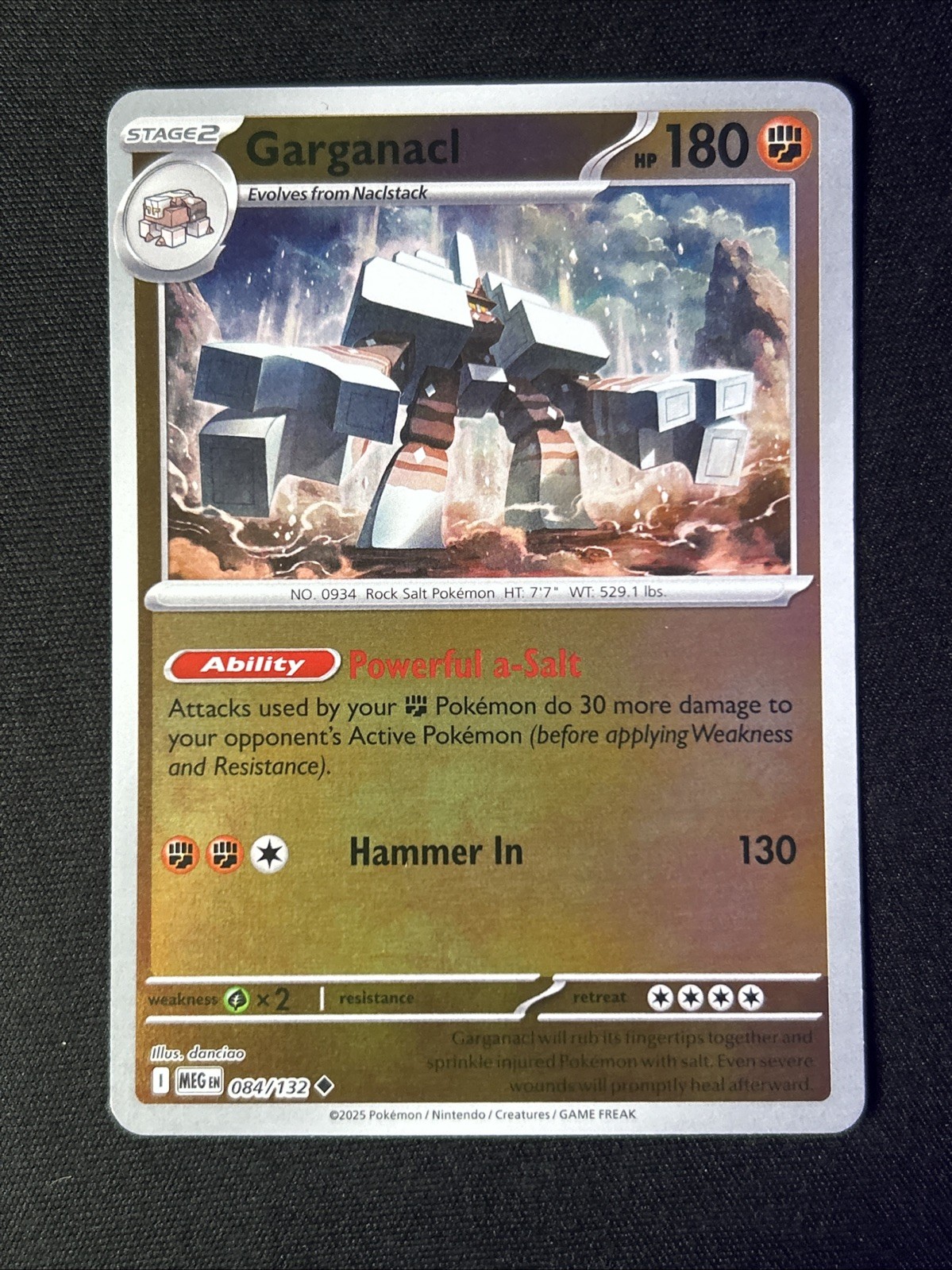 Garganacl 084/132 Me01: Mega Evolution Reverse Holo Near Mint Inglese