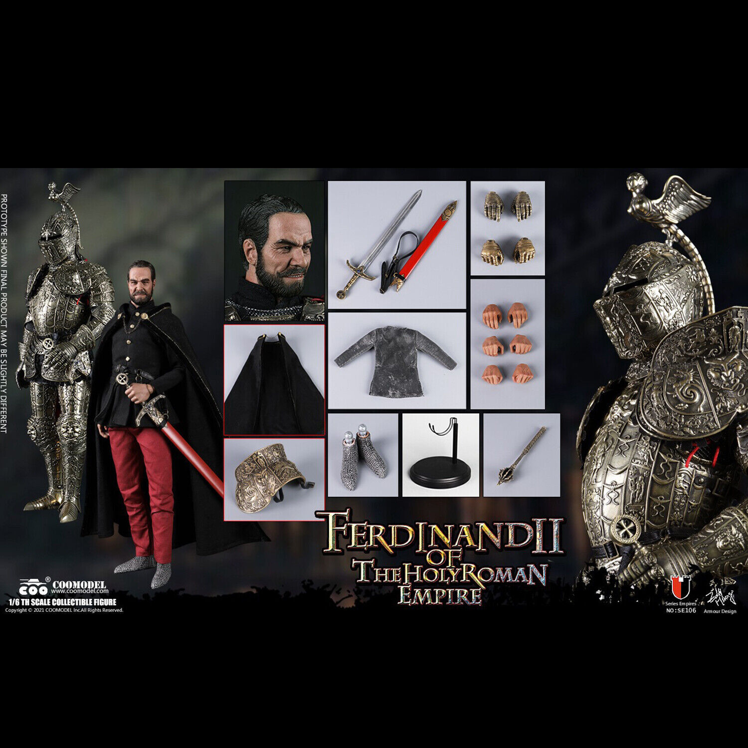 Modellino bambola action figure COOMODEL SE106 Ferdinando II il Sacro Romano Impero 1/6