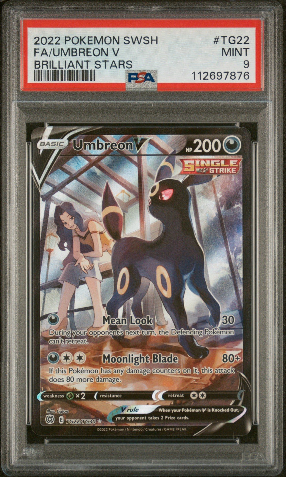 PSA 9 Umbreon V SWSH TG22/TG30 Brilliant Stars Mint Pokemon