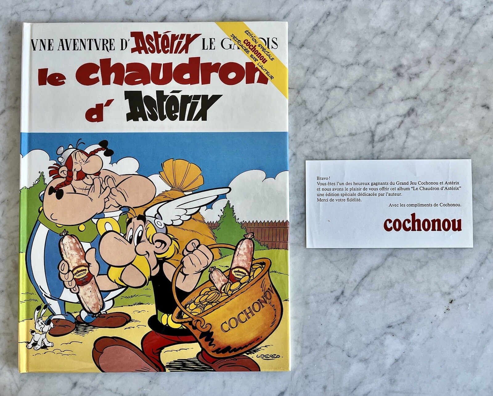 TL LE CHAUDRON D’ASTERIX COCHONOU+ULTRA RARE TICKET GAGNANT CRAQUANT NEUF UDERZO