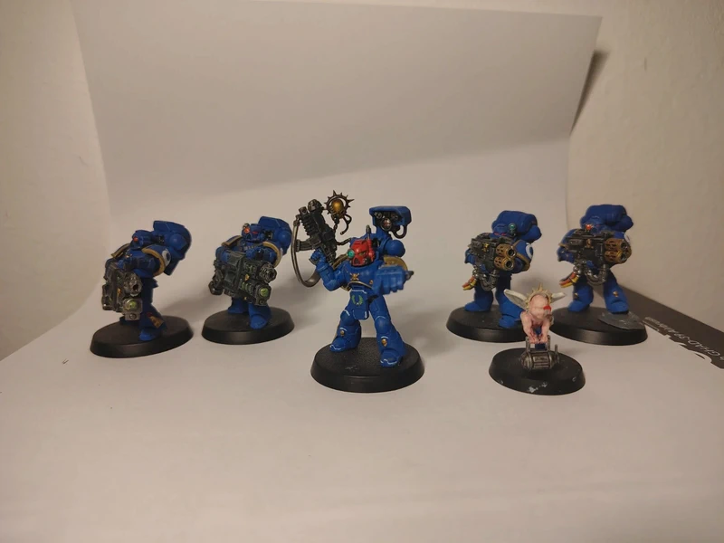 Old 6 x Devastator Squad space marines Warhammer 40k spainted ultramrines