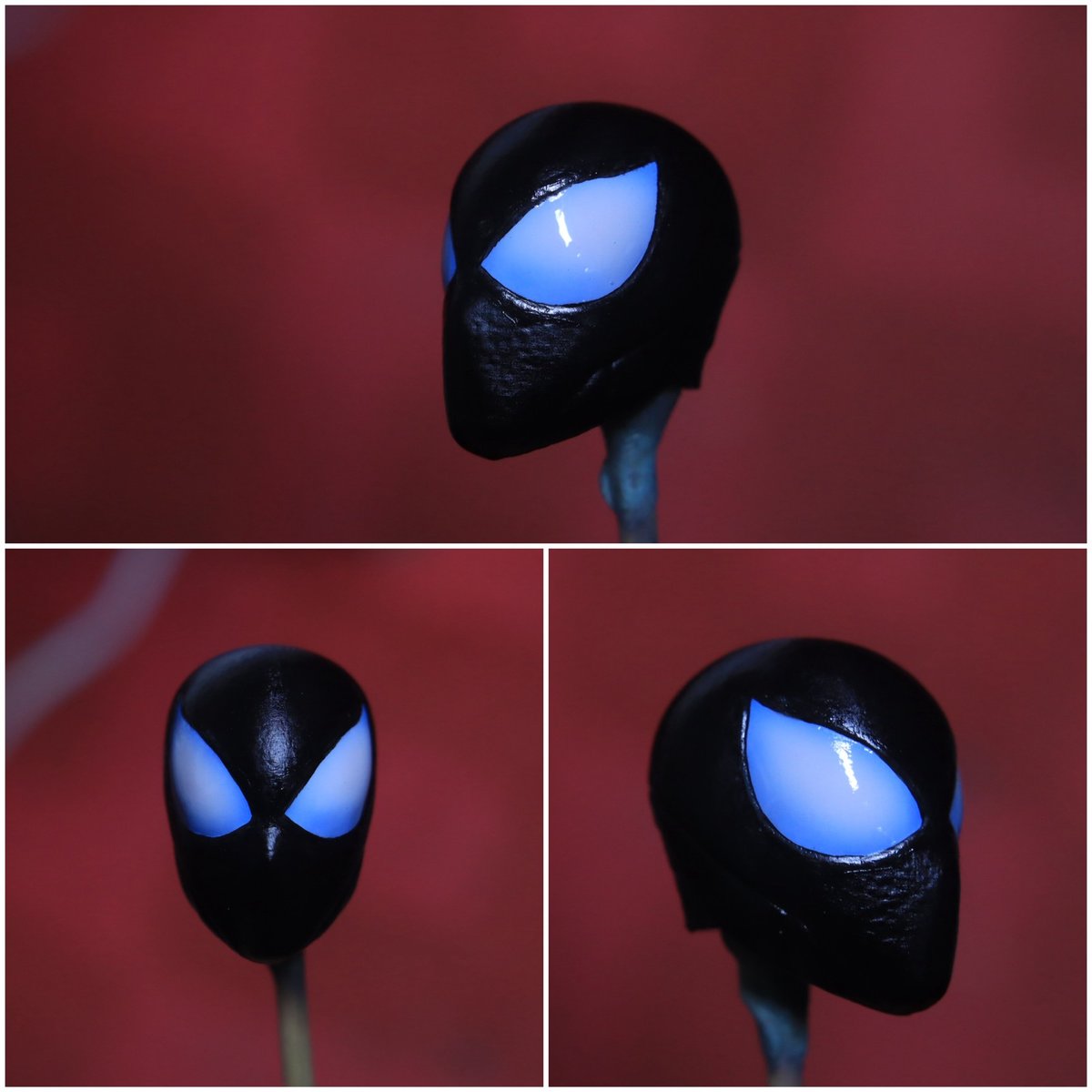 Modellino Symbionte dipinto 1/12 testa di uomo ragno scultura misura 6'' SHF