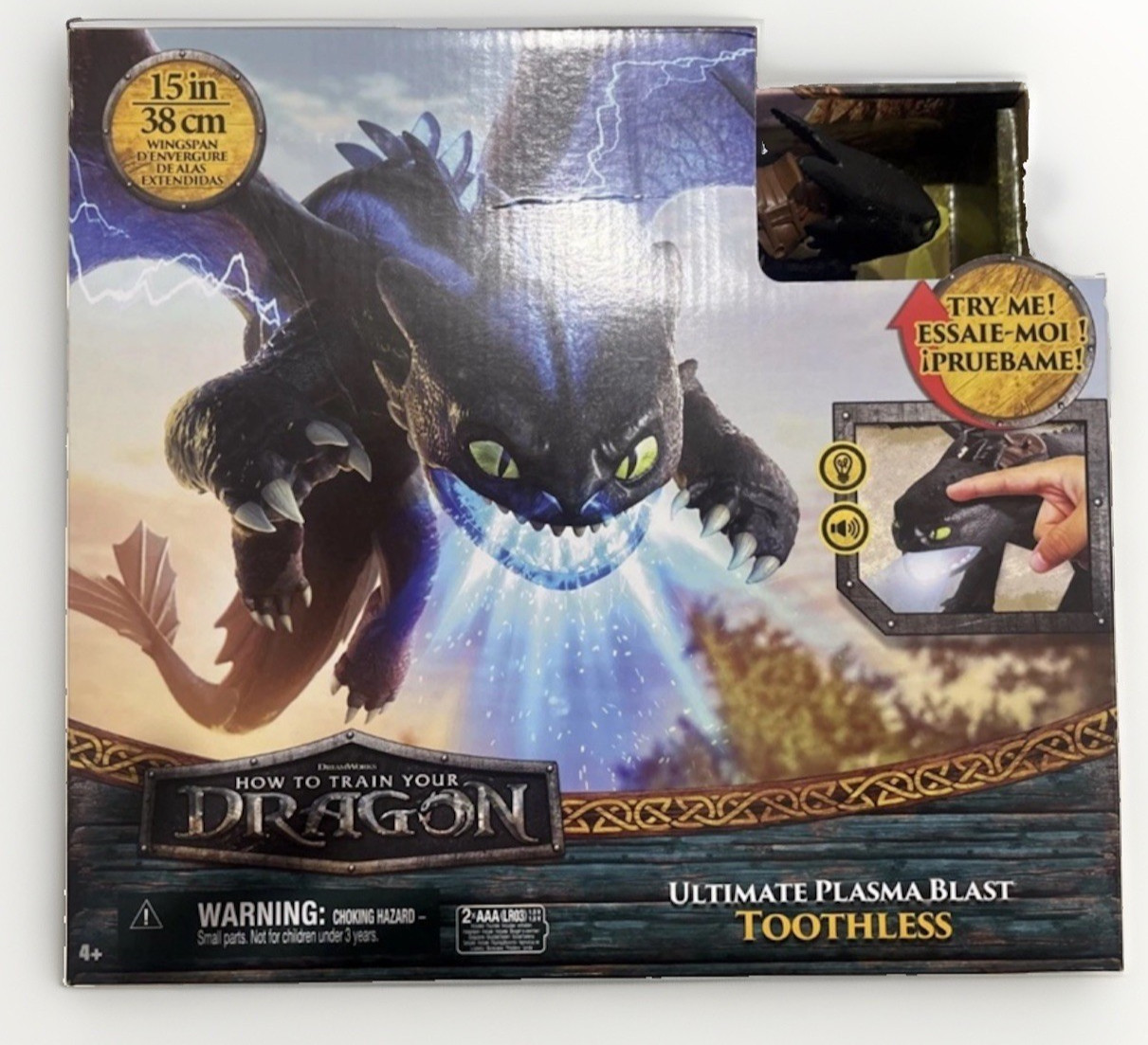How to Train Your Dragon ULTIMATE PLASMA BLAST TOOTHLESS Lights and Sound Figure