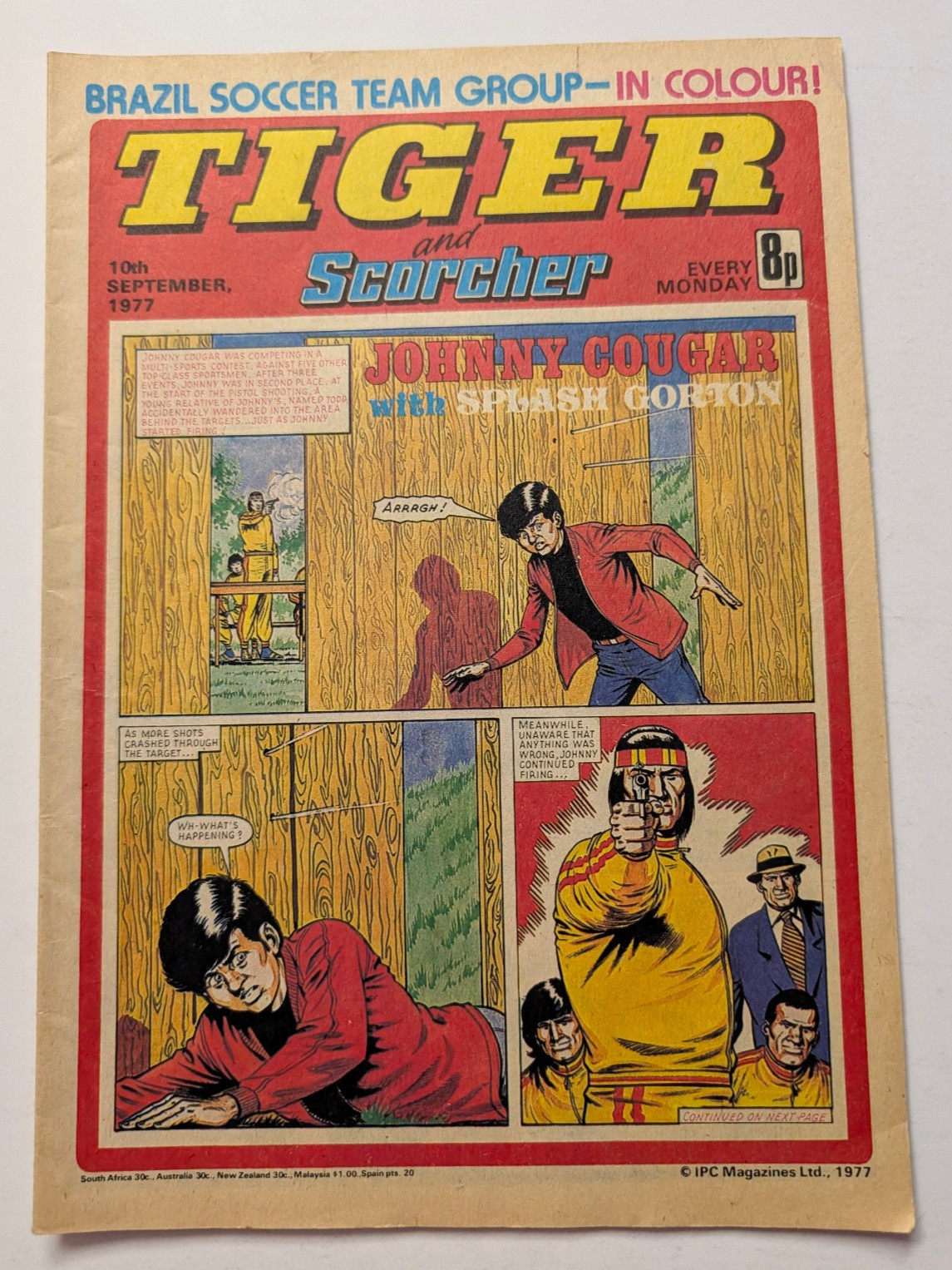 Tiger and Scorcher Comic 10th September 1977, IPC Magazines.