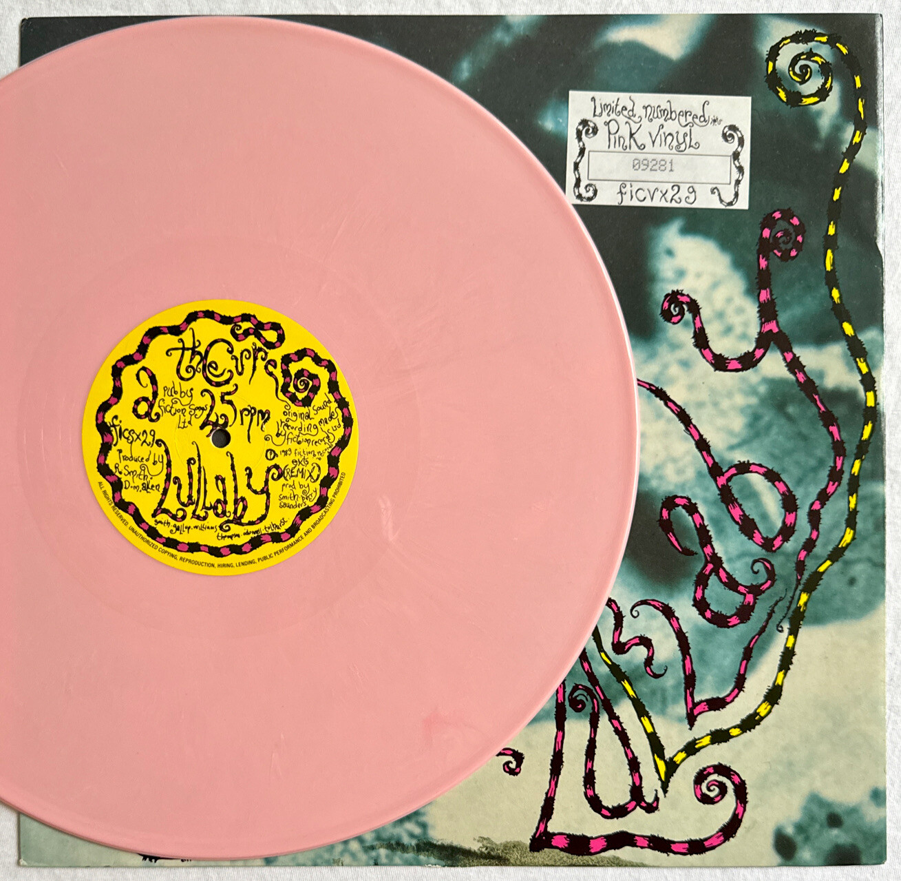 THE CURE -Lullaby- Rare UK Pink Vinyl 12" with Individually numbered sleeve