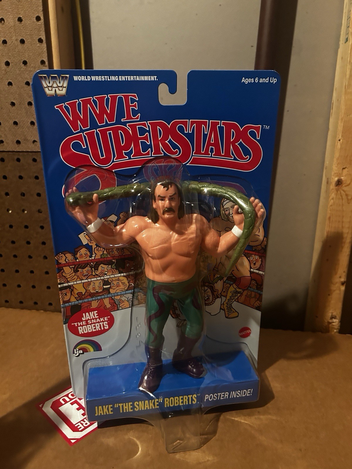 LJN WWE Superstars Jake "The Snake" Roberts Action Figure Series 3 Blue Card