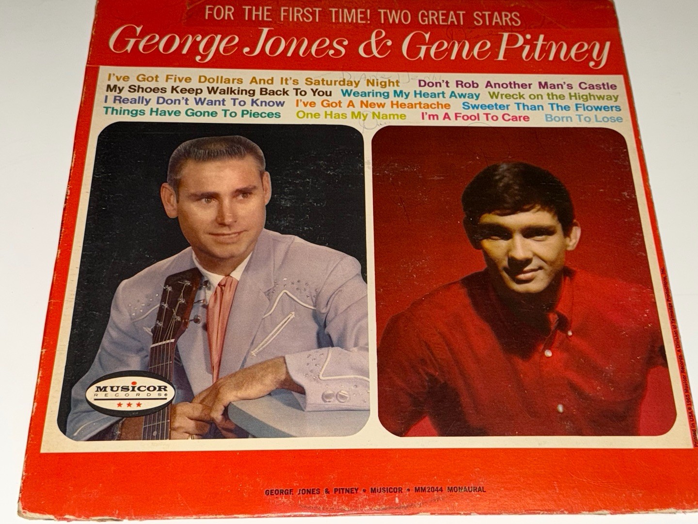GEORGE JONES & Gene Pitney LP 1965 Musicor MM2044 mono Vinyl * VG 157