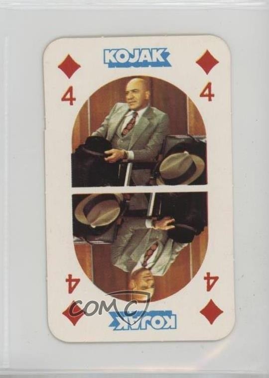 1975 Monty Gum Kojak Playing Cards Red Back Kojak #4D 0ha3