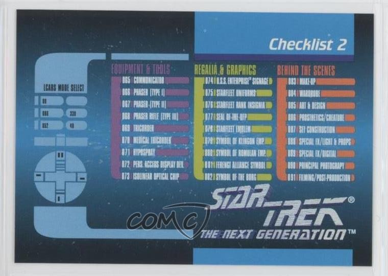 1992 Impel Star Trek The Next Generation Checklist 2 #120 ma3