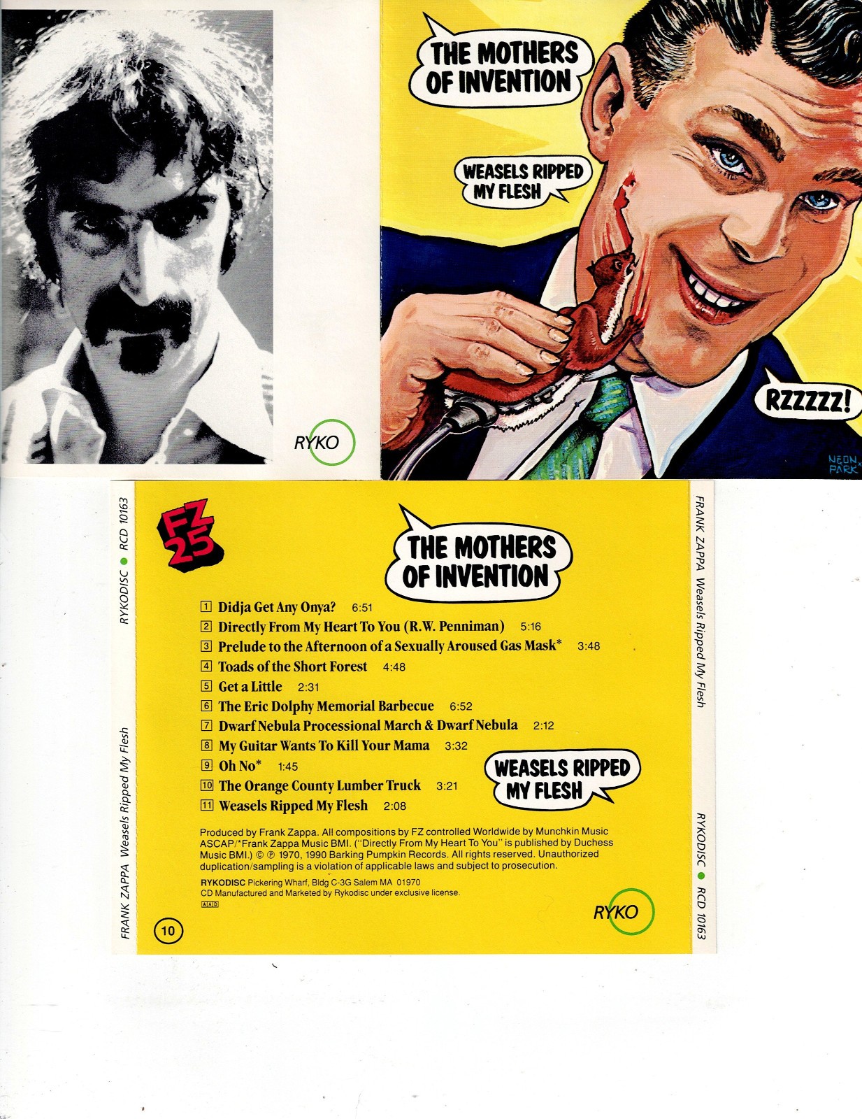 FRANK ZAPPA - WEASELS RIPPED MY FLESH (CD 1990) *11 TRACKS*