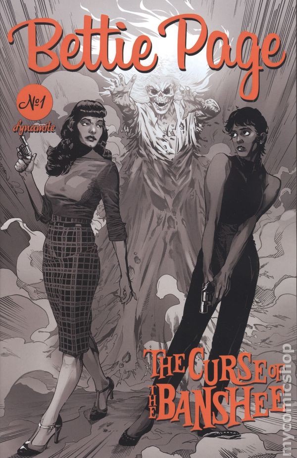 Bettie Page The Curse of the Banshee 1J Mooney B&W 1:25 FN 2021 Stock Image