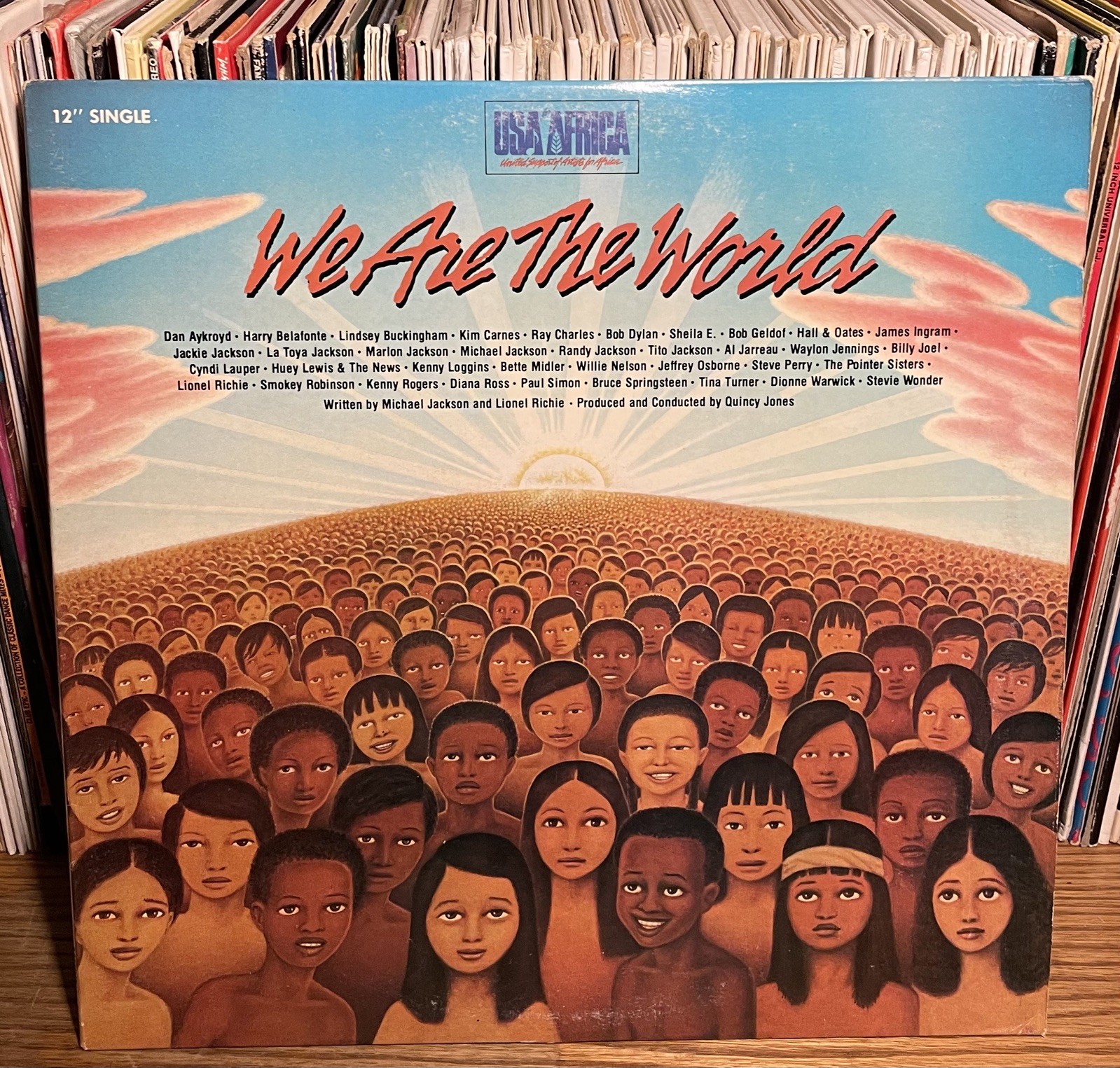 USA FOR AFRICA "We Are The World" 1985 12" Vinyl Record Tina Turner Stevie Wond.