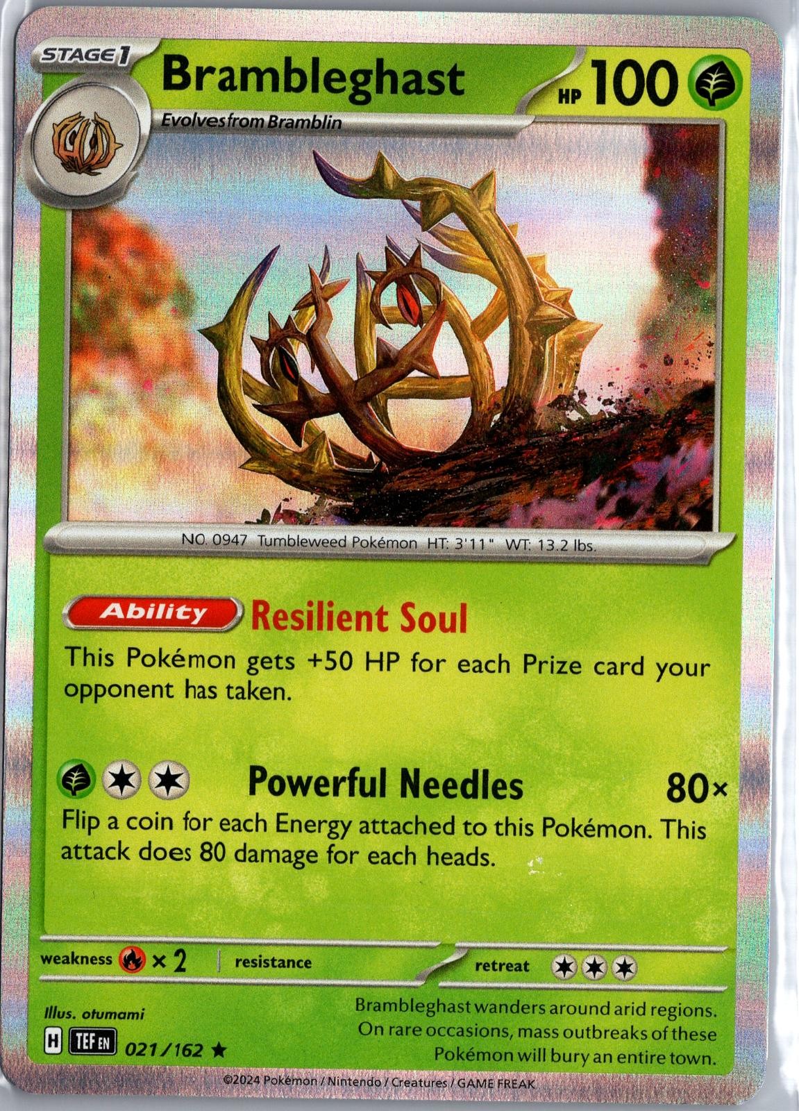 Brambleghast 021/162 Raro Pokemon Forze Temporali Holo Leggermente Giocato