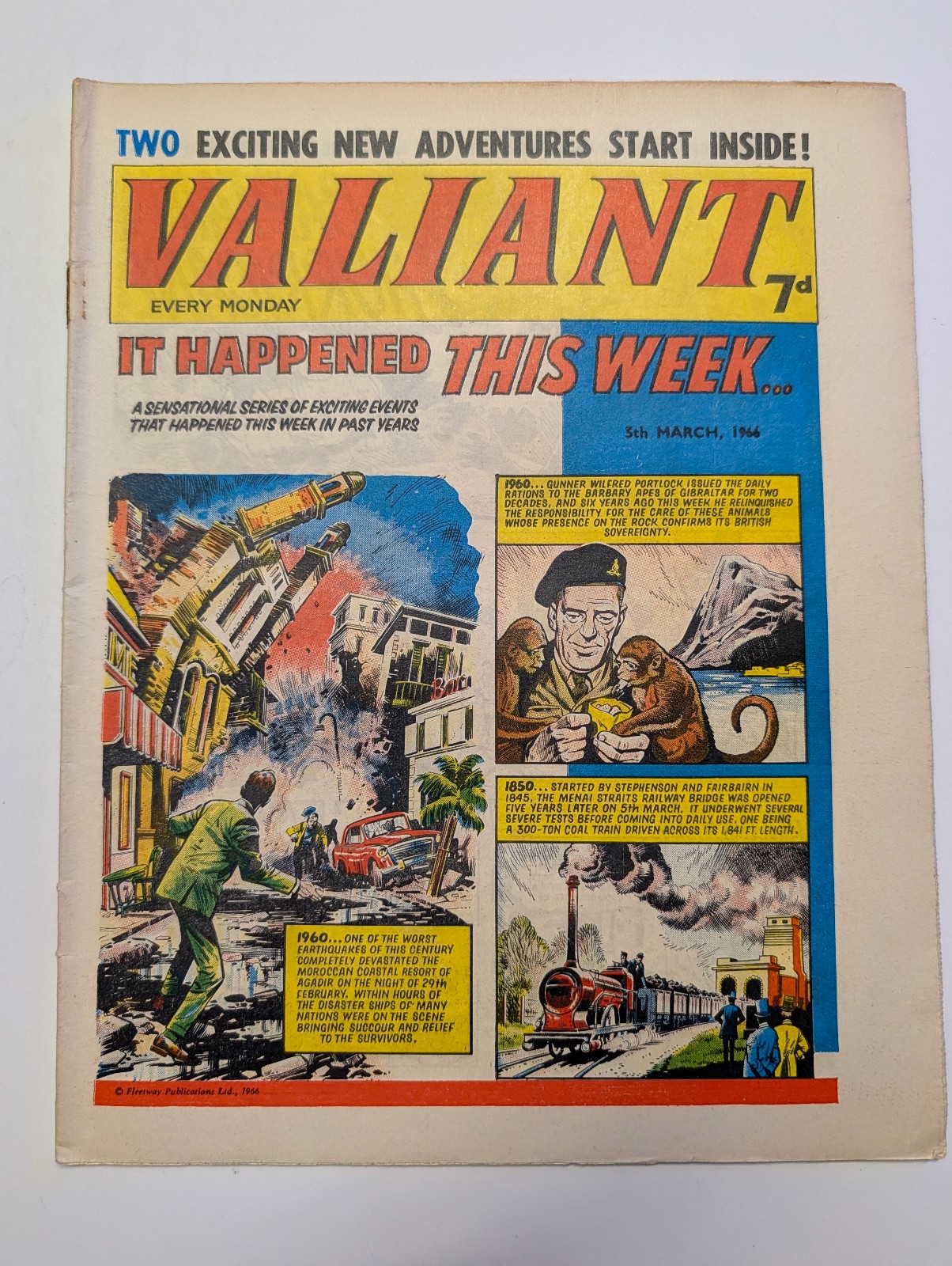 Valiant Comic 5th March 1966, With Pink Flyer advert for Champion No 2.