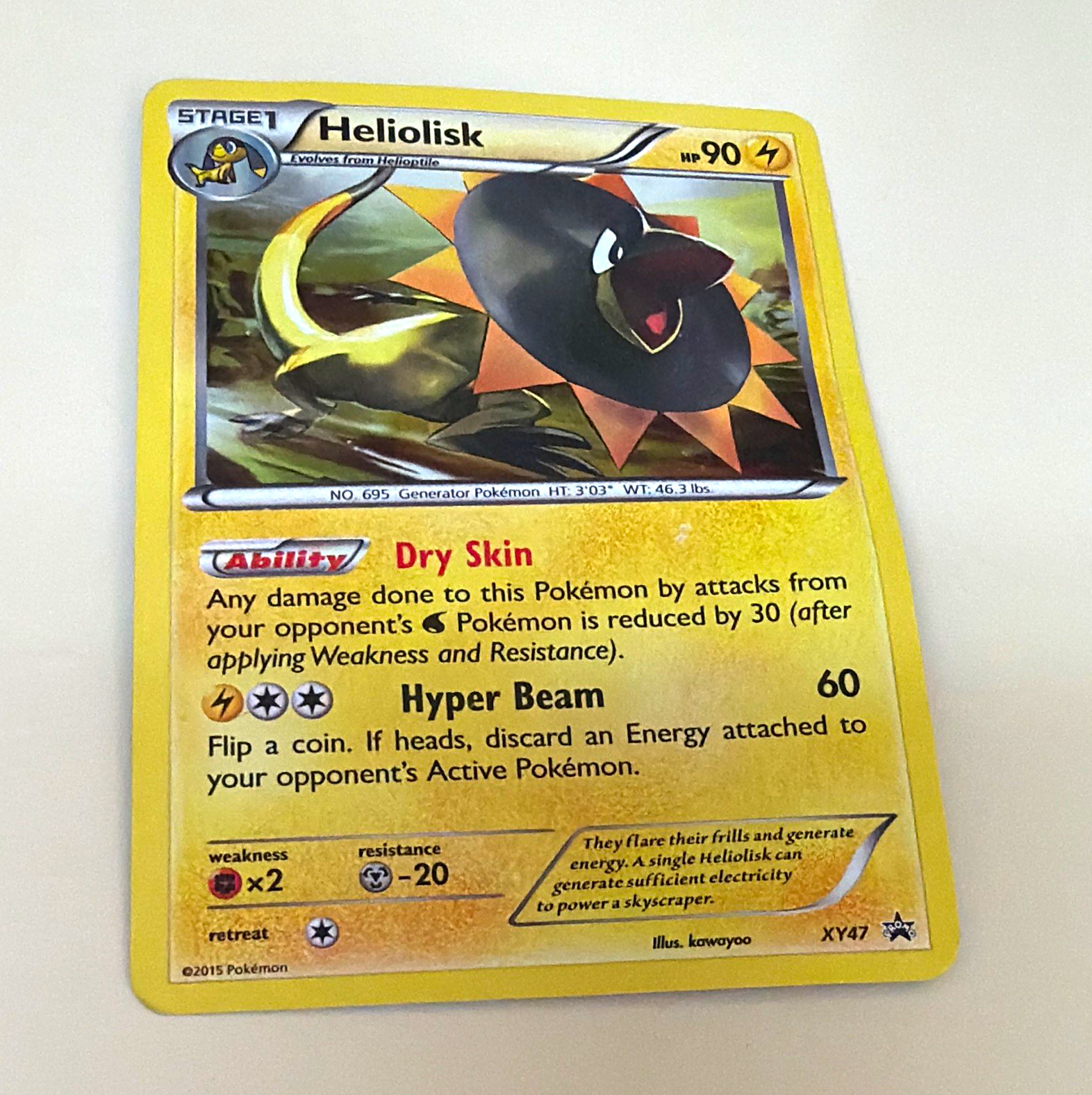 The Pokémon Company Heliolisk XY47 XY Holo Promo Stage 1 90 HP ENG